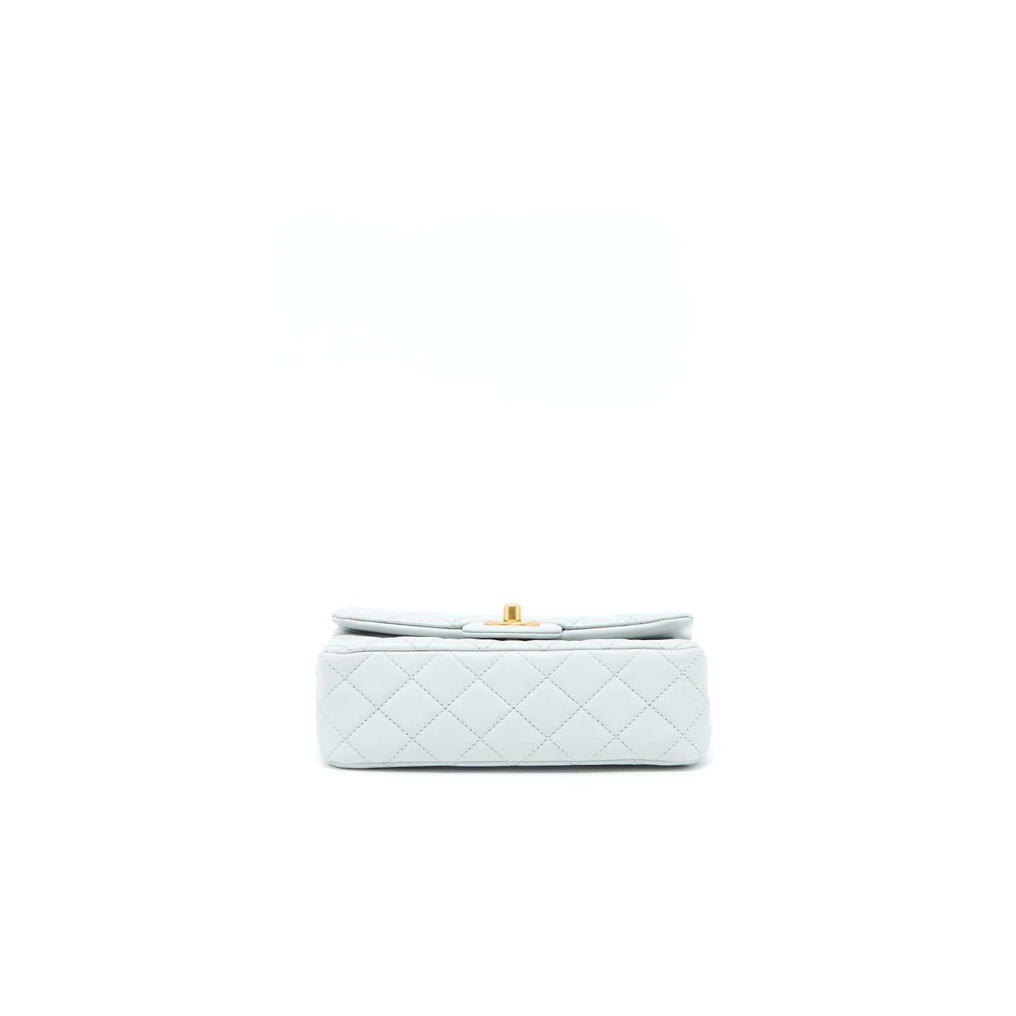 Chanel 23C Pearl Crush Mini Rectangular Lambskin Light Grey Brushed GHW (Microchip)