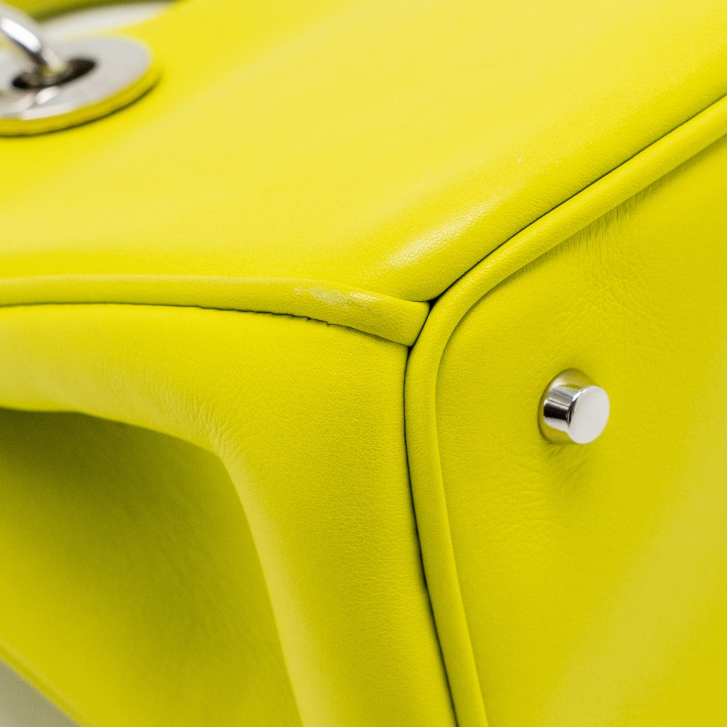 Dior mini Diorissimo bag calfskin yellow/blue SHW