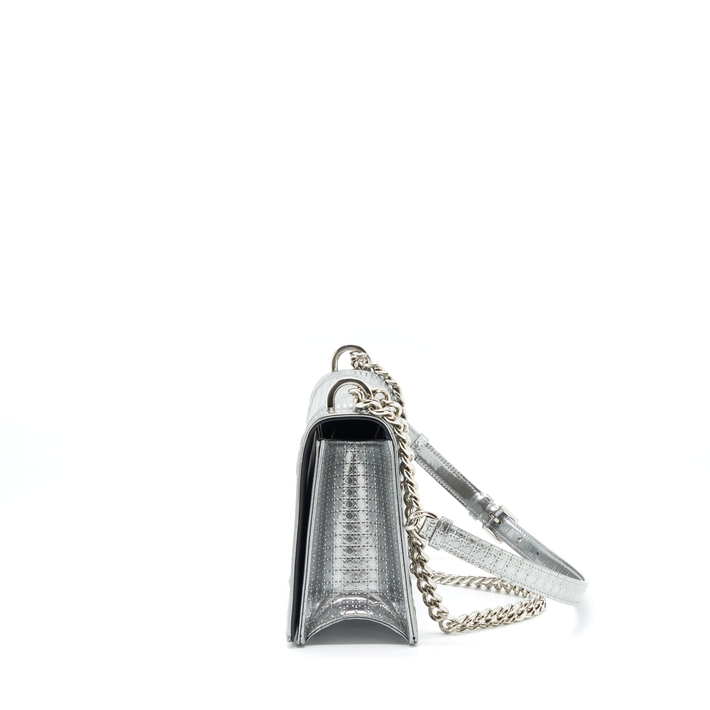 Luxury Dior Medium Luxury Diorama Metallic Sliver SHW