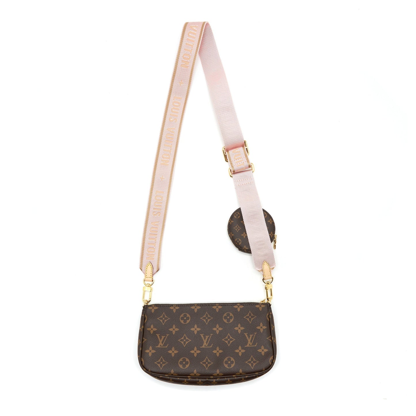 Louis Vuitton Multi Pochette Accessories Monogram Canvas Rose Clair GHW