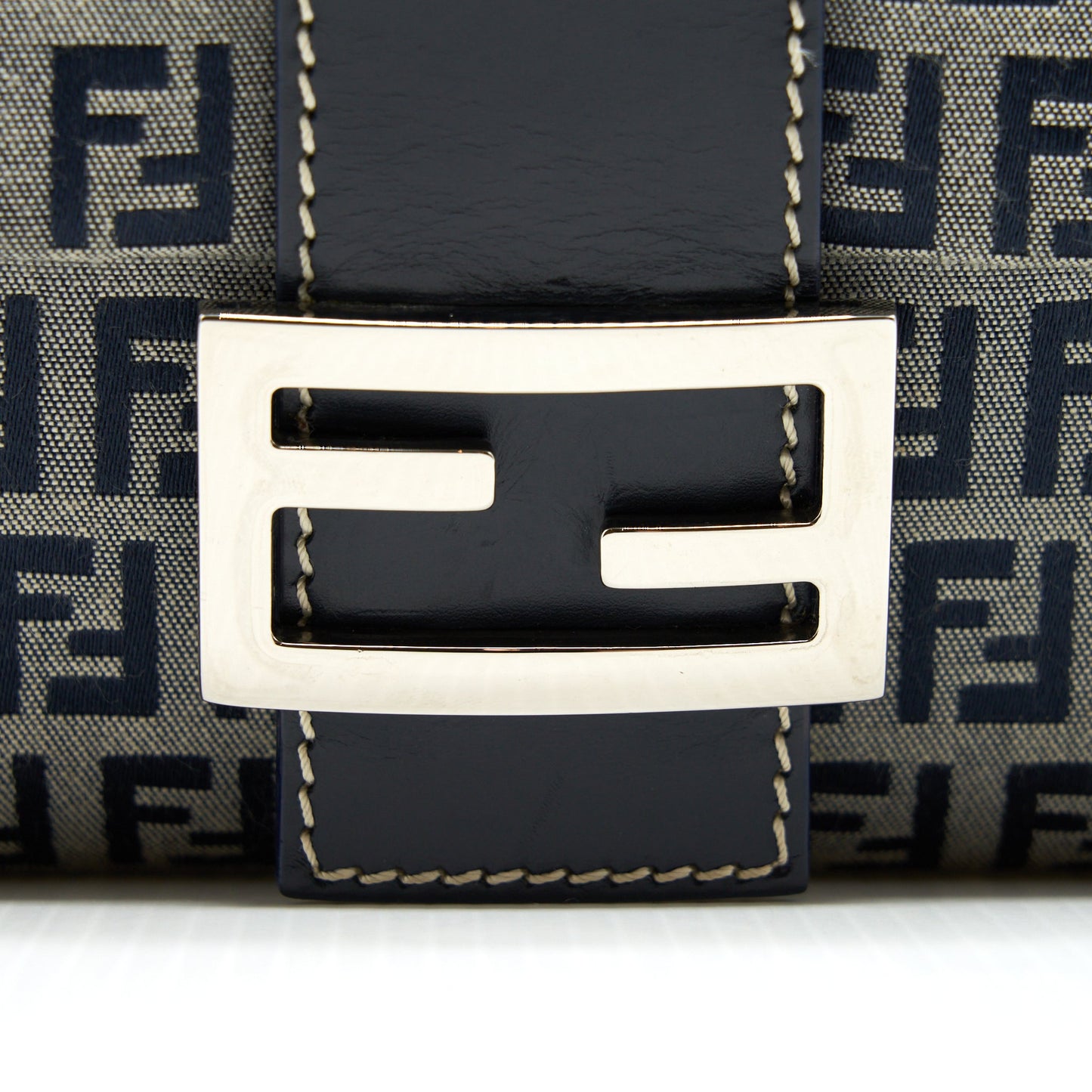 Fendi Vintage Baguette Should Bag Fabric Black/Grey SHW