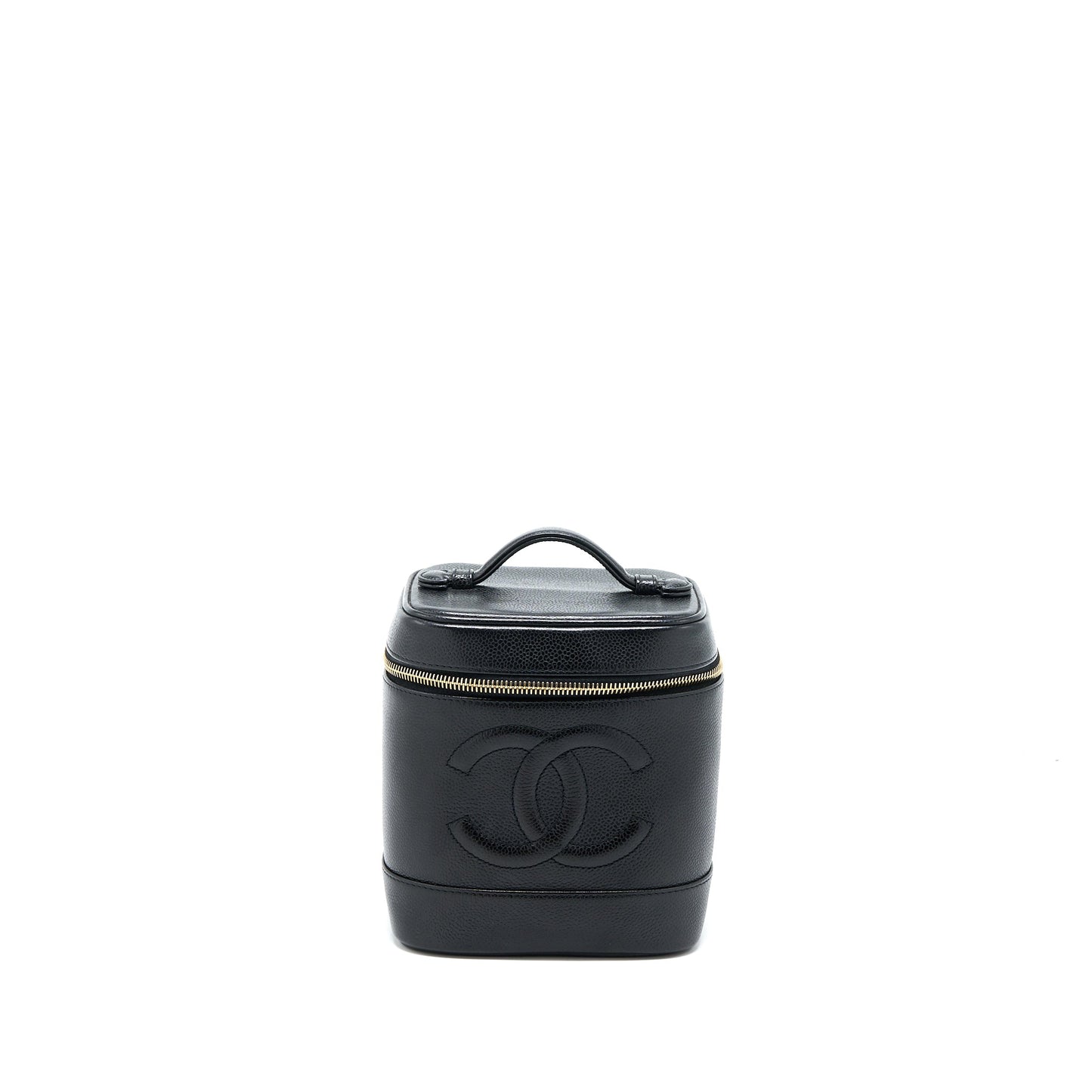 Chanel Vintage Vanity Case with Chain Caviar Black GHW