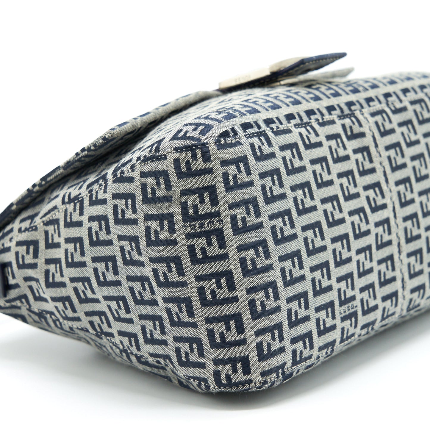 Fendi Vintage Baguette Should Bag Fabric Black/Grey SHW