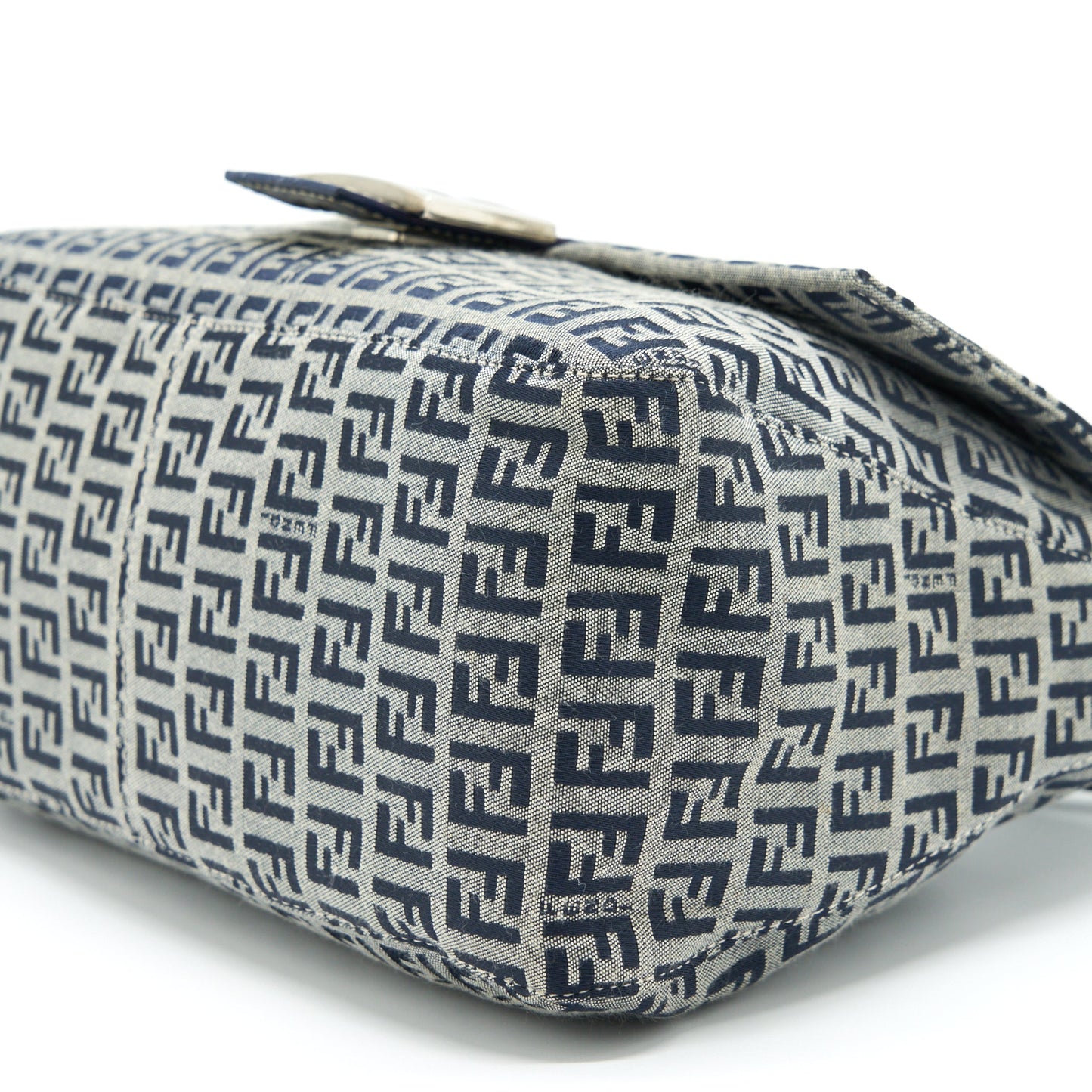 Fendi Vintage Baguette Should Bag Fabric Black/Grey SHW
