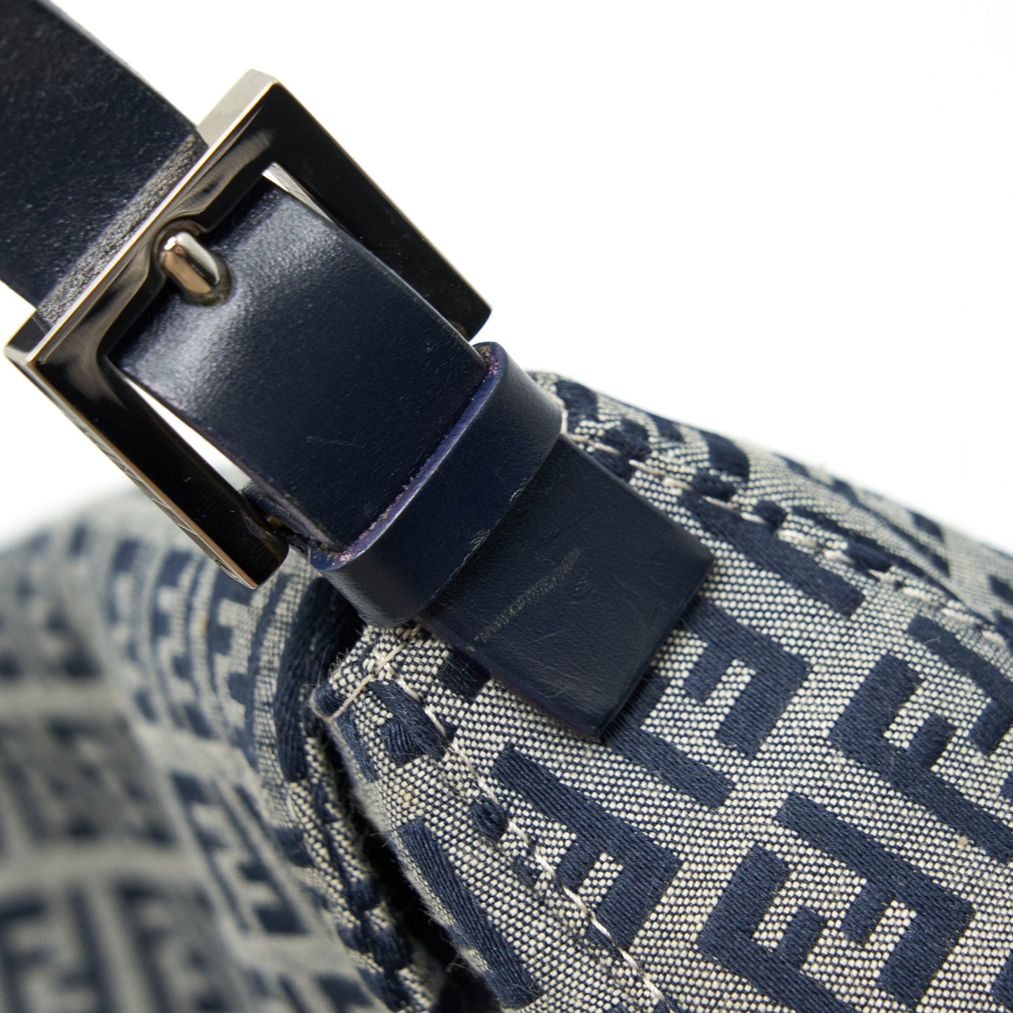 Fendi Vintage Baguette Should Bag Fabric Black/Grey SHW