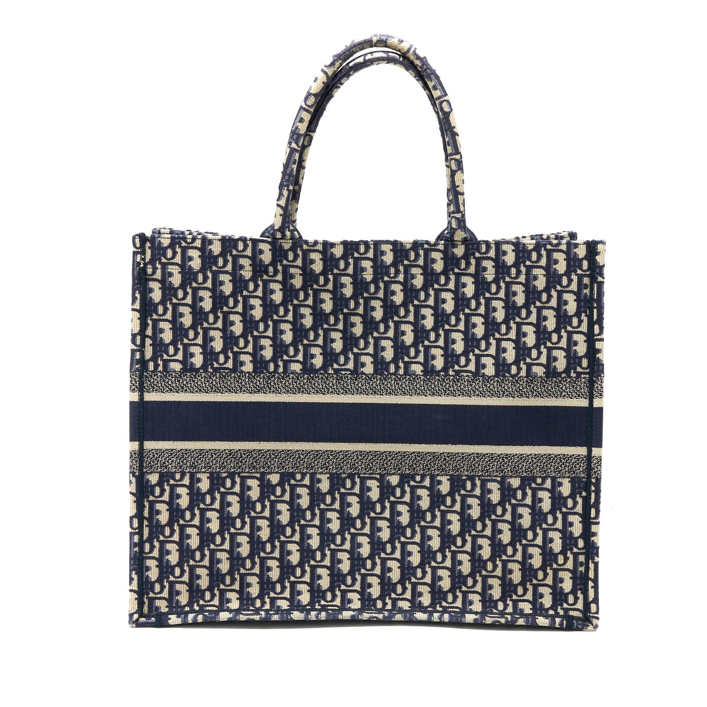 Luxury Dior Large Book Tote Blue Blue Oblique Jacquard