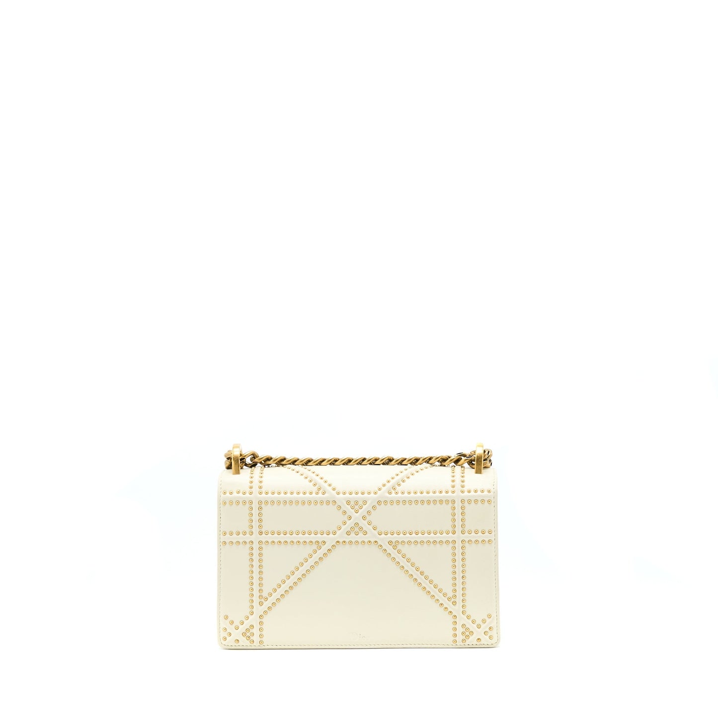 Luxury Dior Small Luxury Diorama Rockstud Crossbody Bag Lambskin White GHW