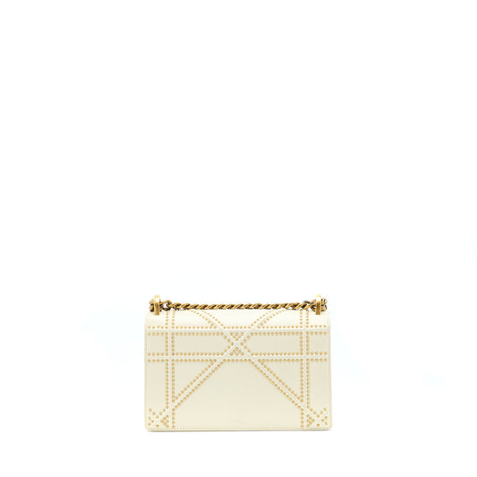 Luxury Dior Small Luxury Diorama Rockstud Crossbody Bag Lambskin White GHW