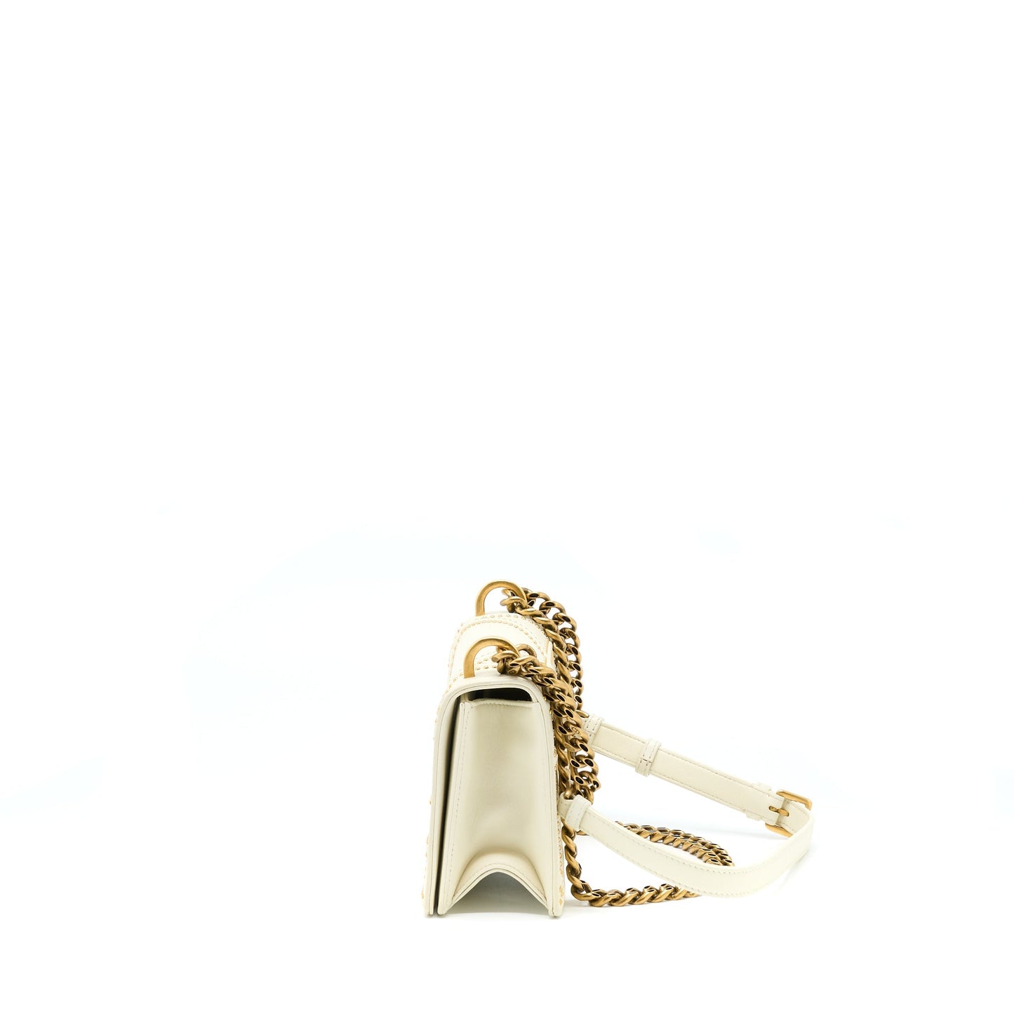 Luxury Dior Small Luxury Diorama Rockstud Crossbody Bag Lambskin White GHW