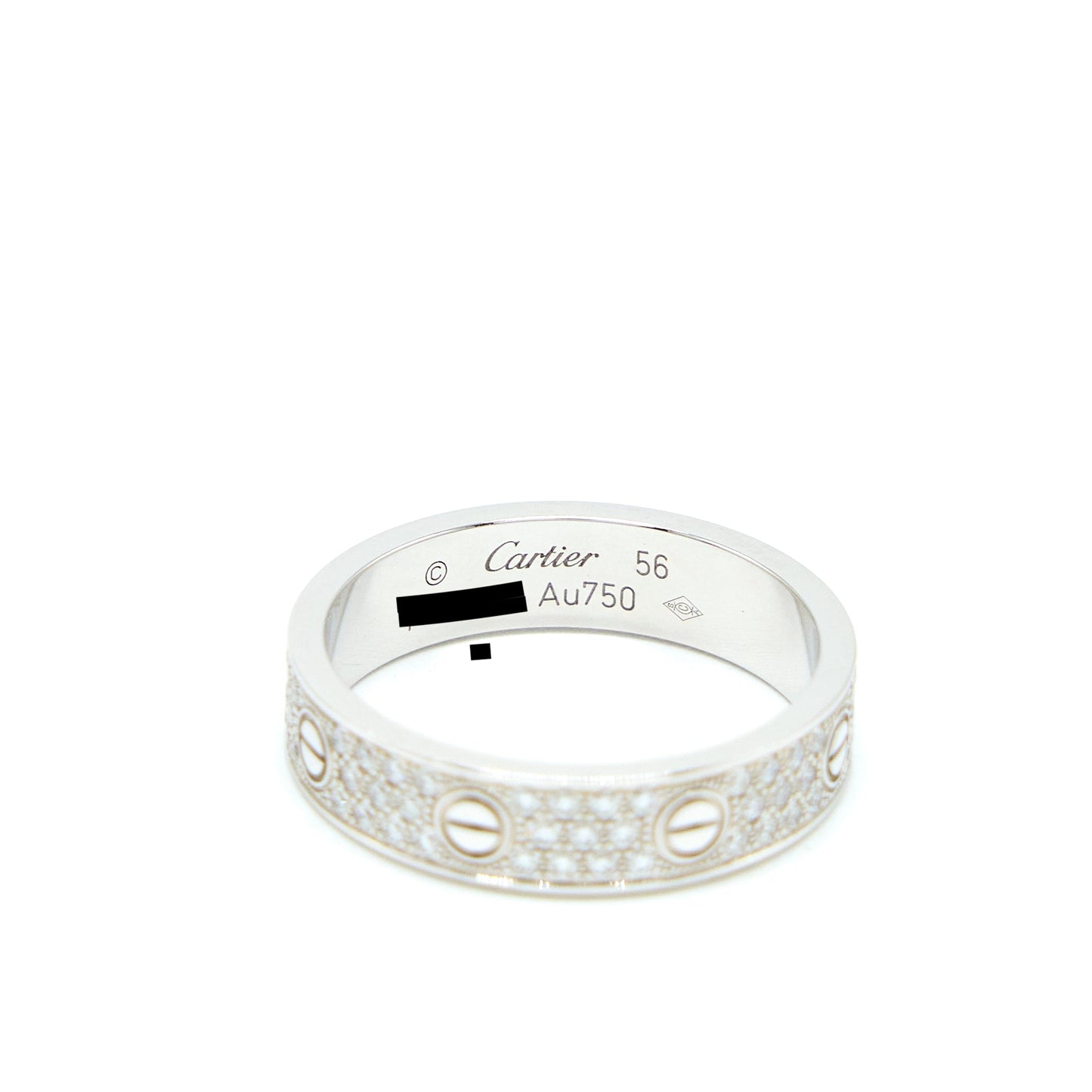 Cartier Size 56 Love Ring Diamonds Paved White Gold