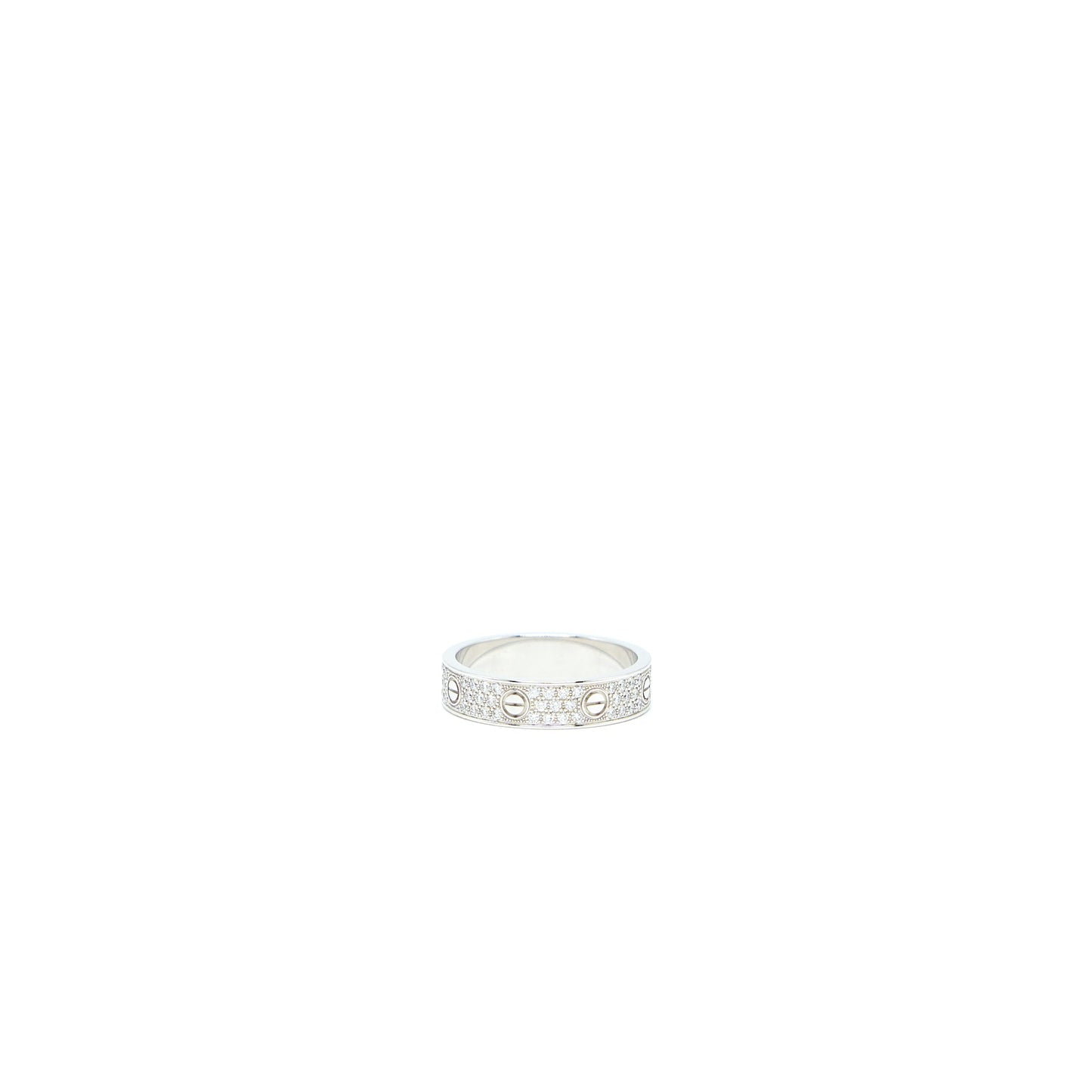 Cartier Size 56 Love Ring Diamonds Paved White Gold