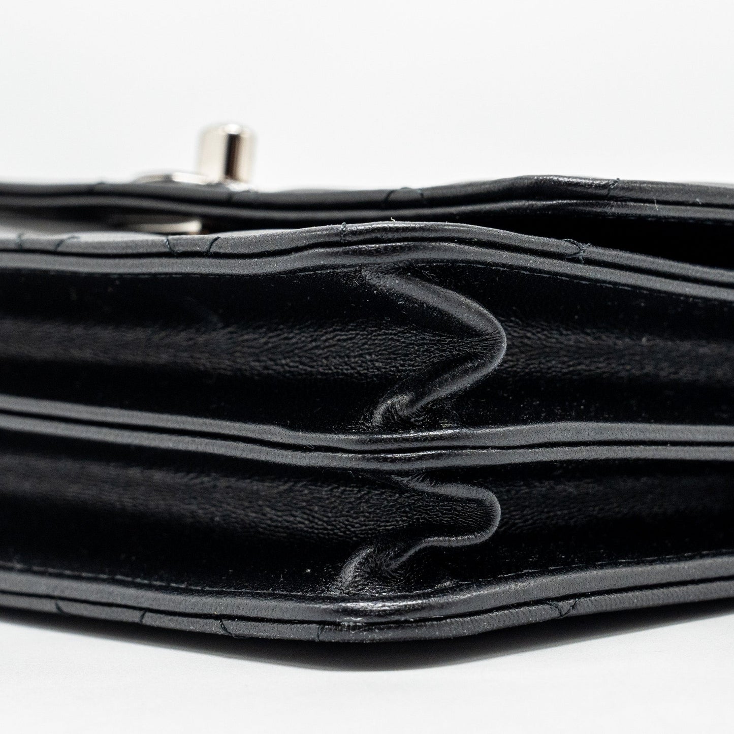 Chanel Top Handle Mini Wallet On Chain Flap Bag Lambskin Black SHW (Microchip)