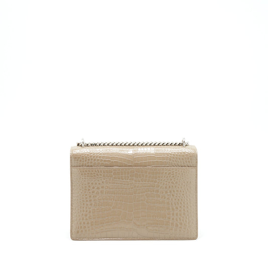 Saint Laurent (YSL) Medium Sunset Croc-Embossed Shiny Light Bronze SHW