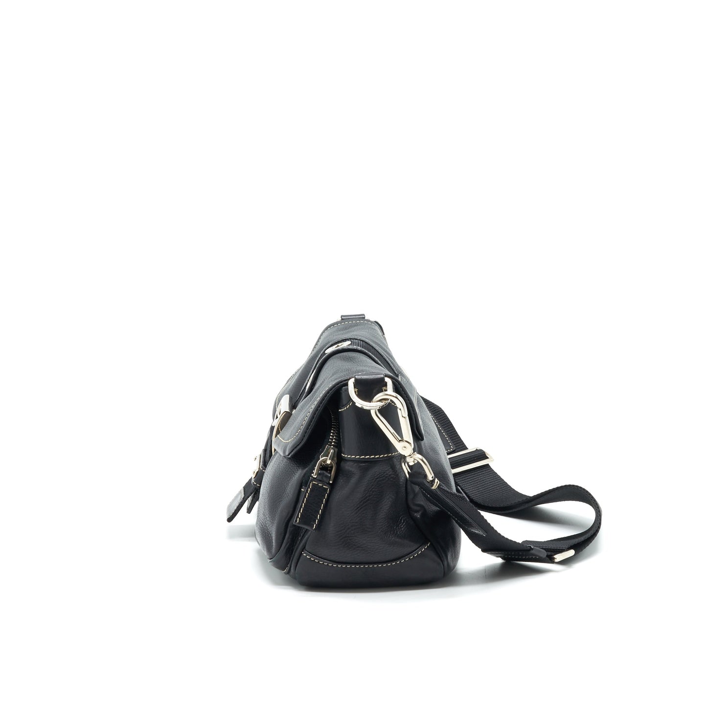PRADA Long Shoulder Bag in Black SHW
