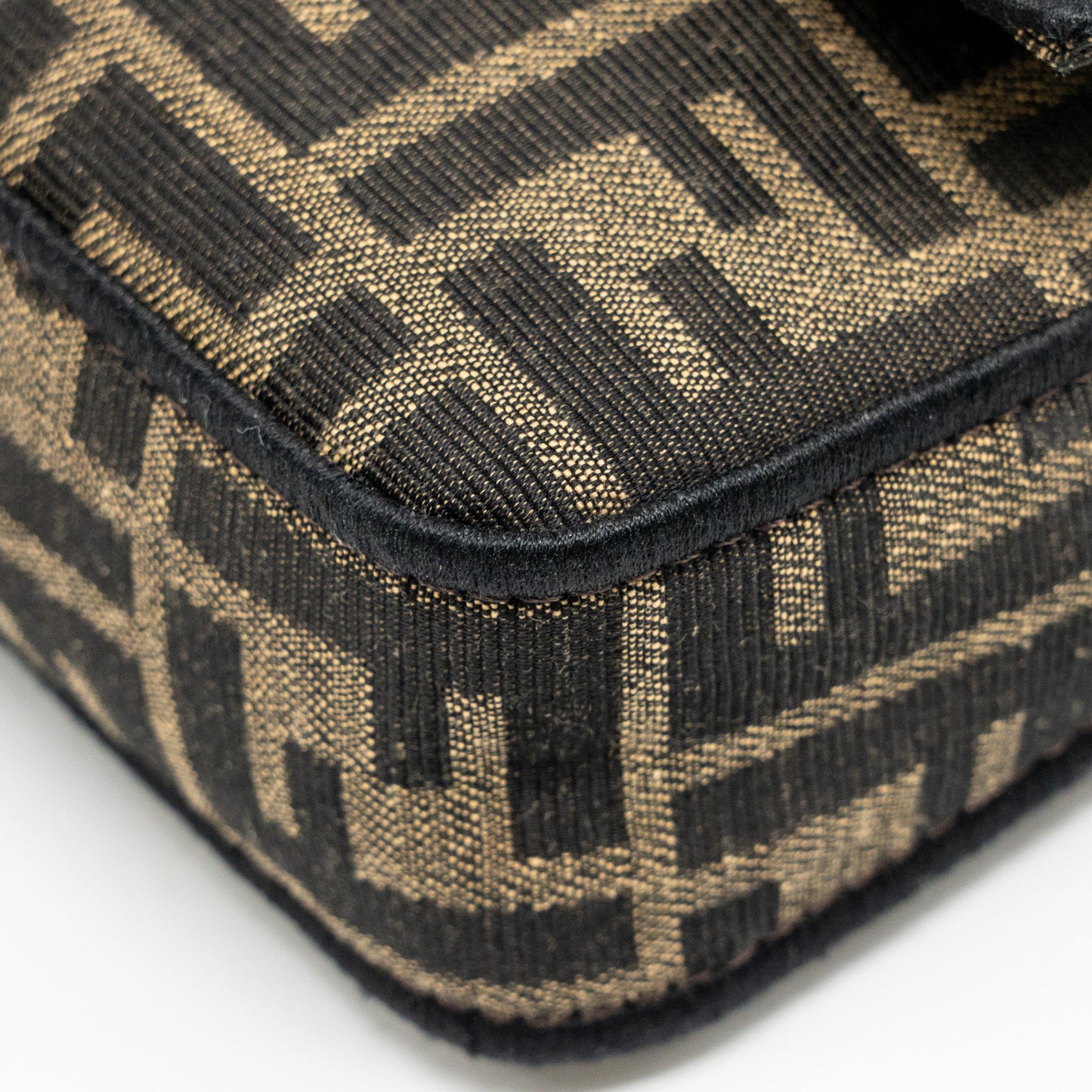 Fendi Mini Baguette FF Jacquard canvas brown GHW