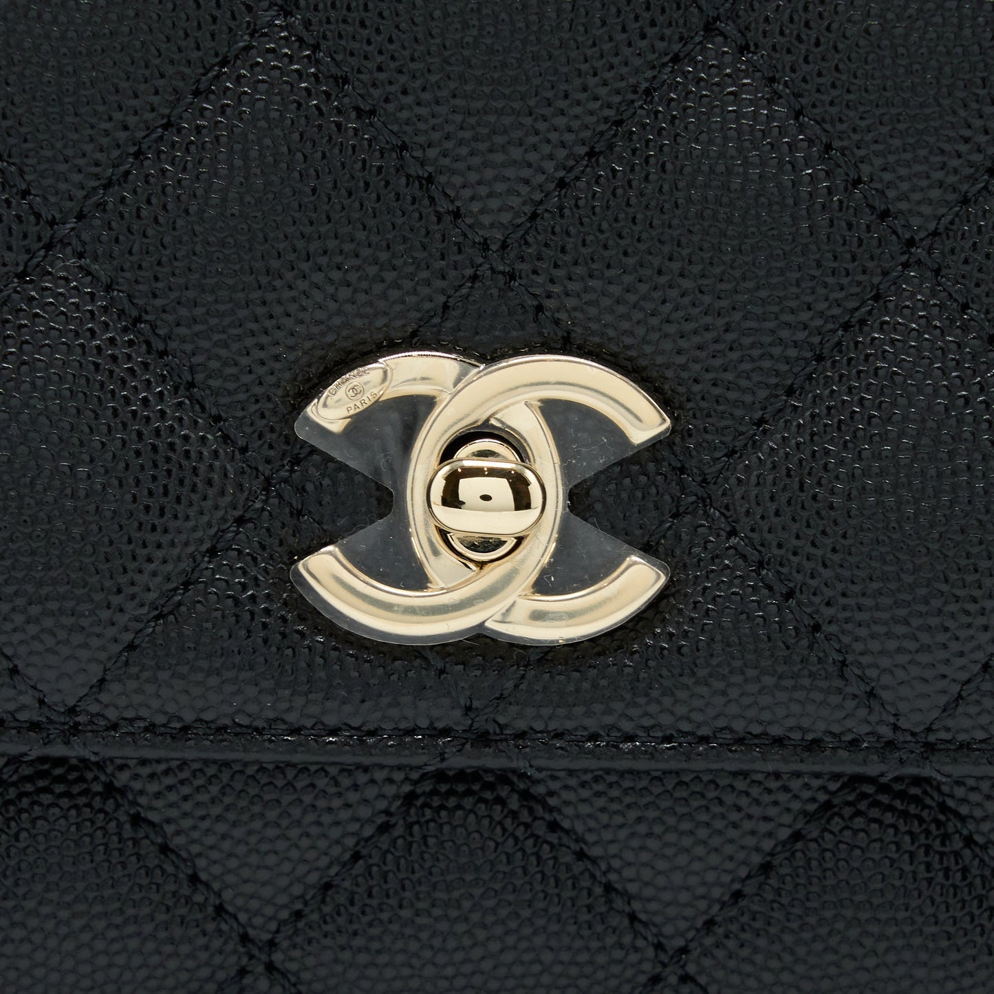 Chanel Mini Coco Handle Bag With Dark Red Handle Caviar Black LGHW(Microchip)