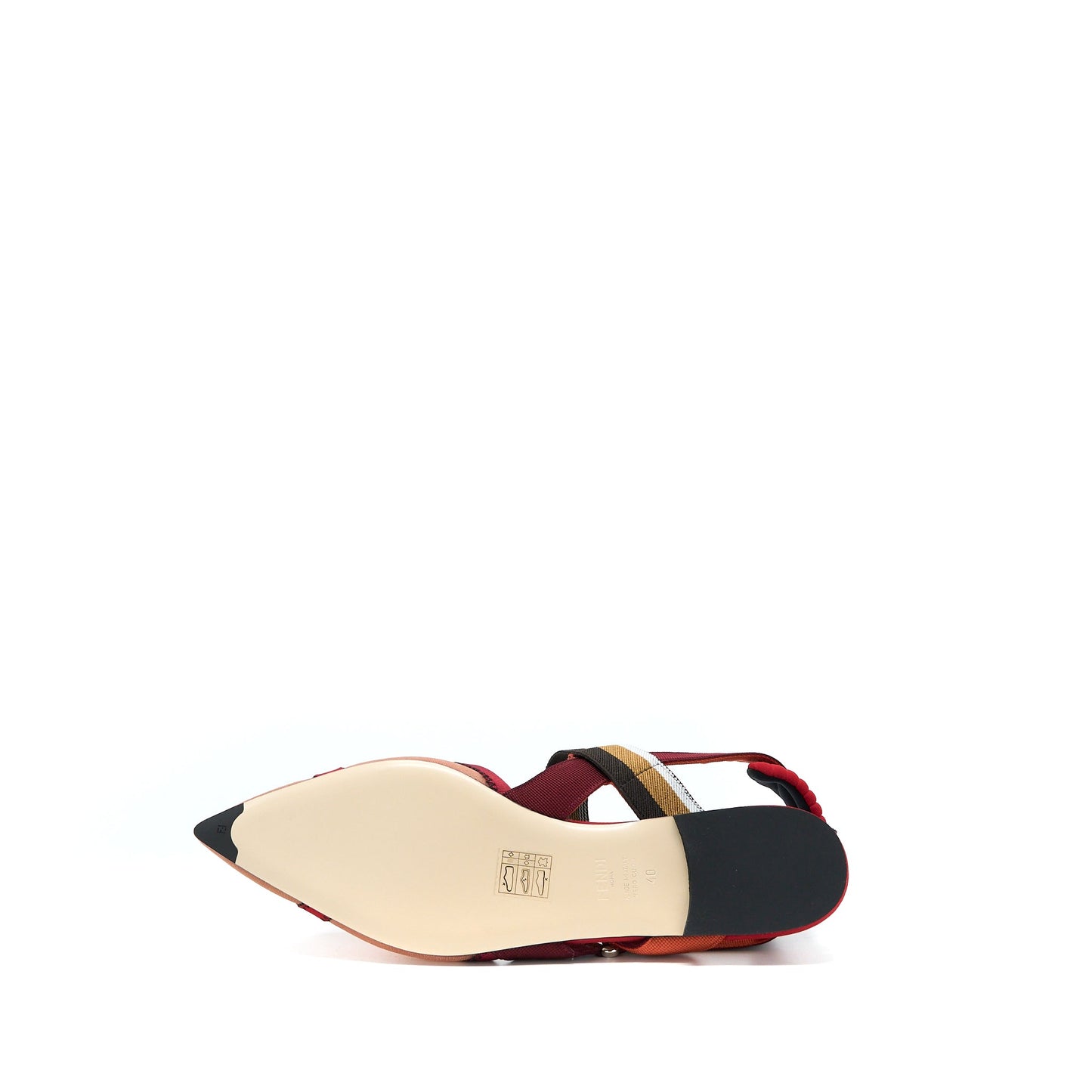 Fendi Size 40 Sling Back Flat Shoes Multicolour