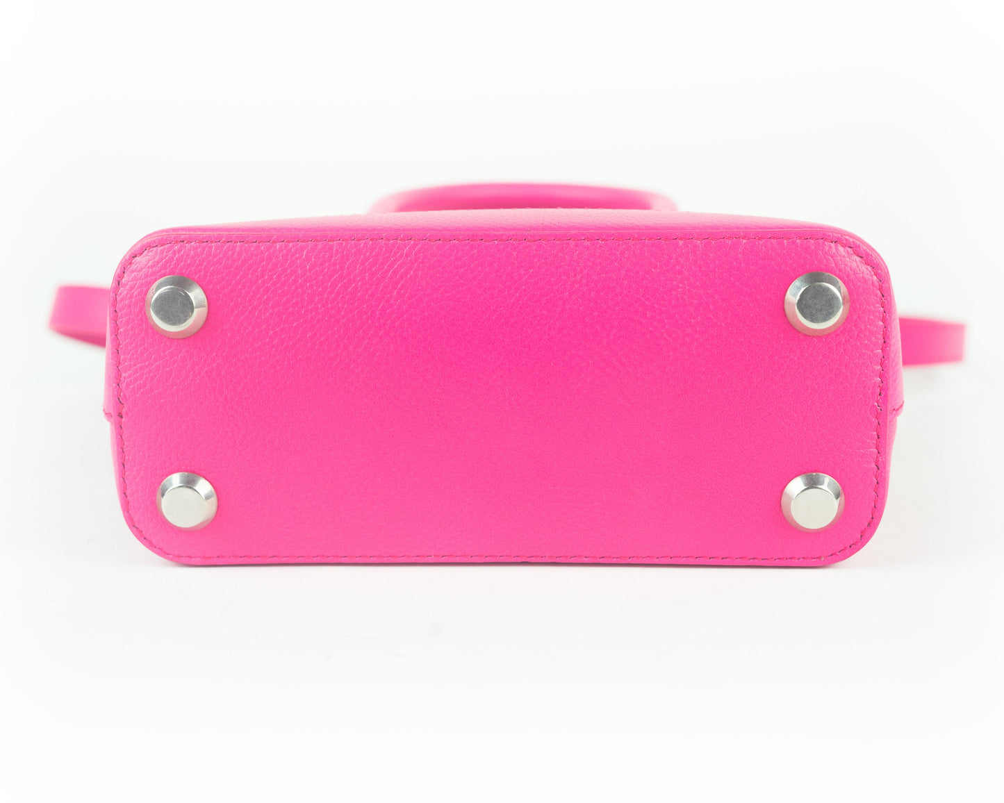 Balenciaga Grained Calfskin XXS Ville Top Handle Bag Fuschia
