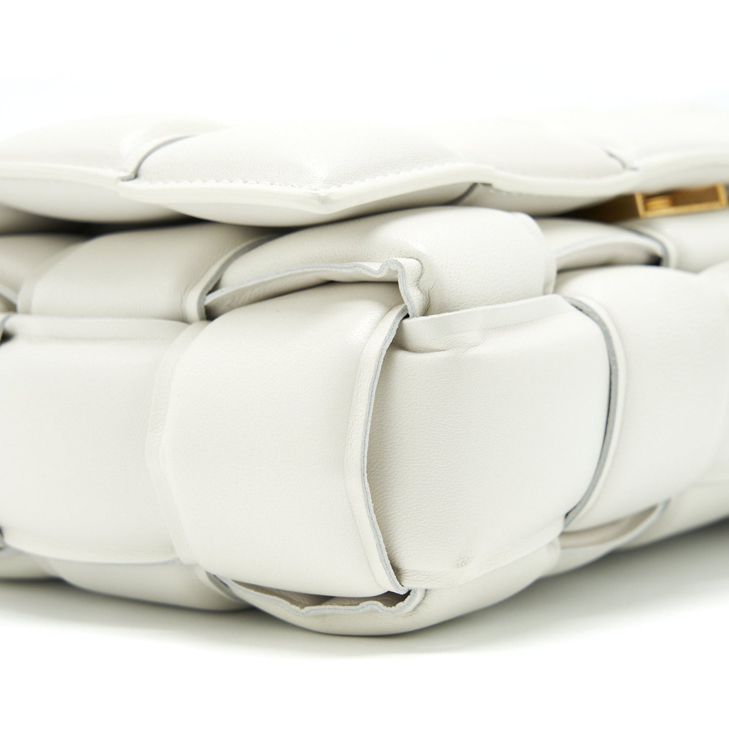 Bottega Veneta Padded Cassette Bag Lambskin Chalk GHW