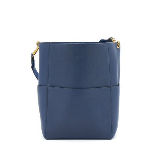 Celine Sangle Bucket Bag Navy GHW new logo