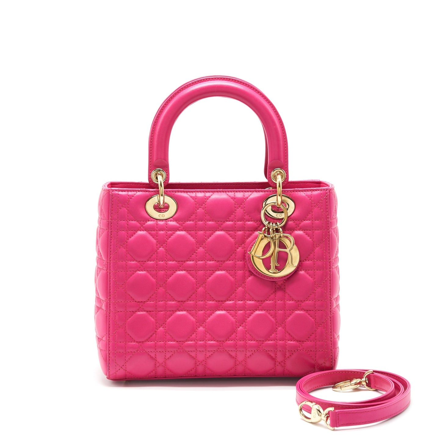 Luxury Dior Lady Luxury Dior Bag Medium Pink GHW