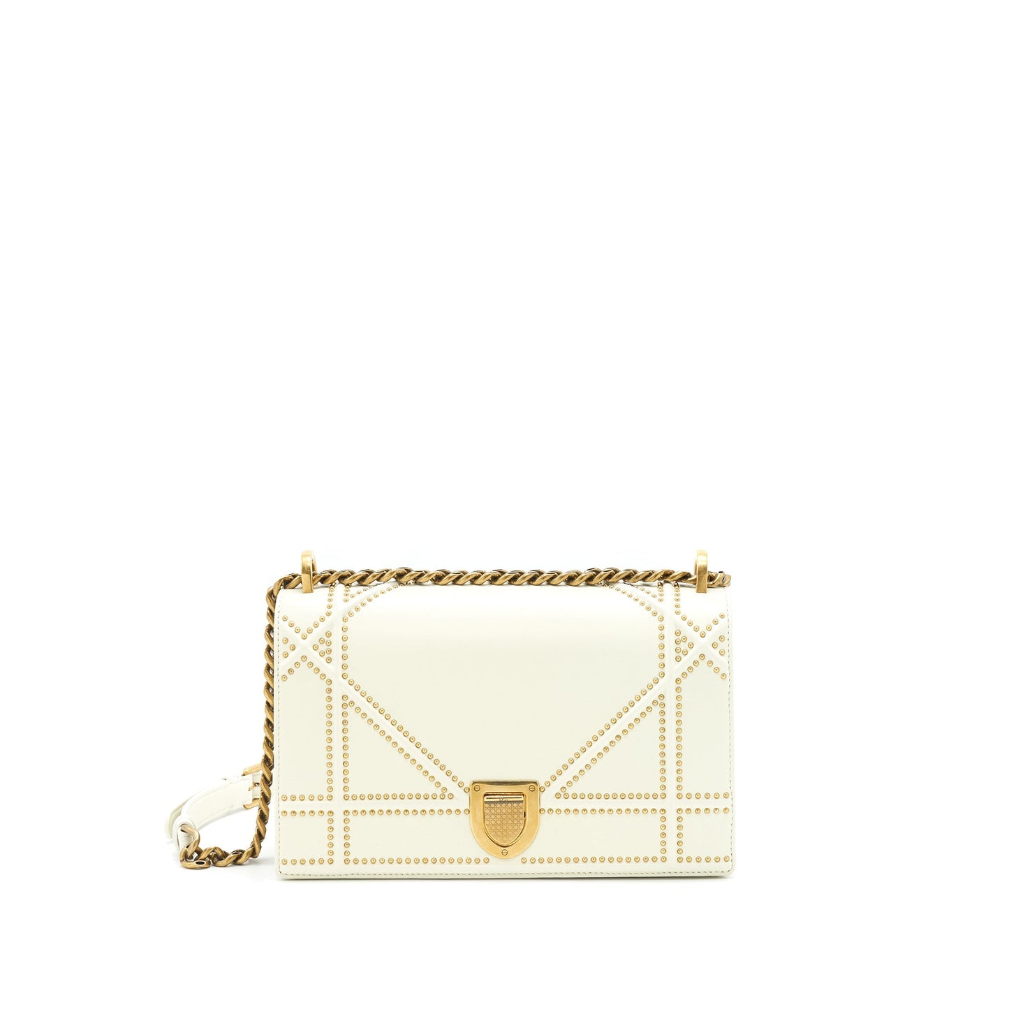 Luxury Dior Medium studded Luxury Diorama White GHW