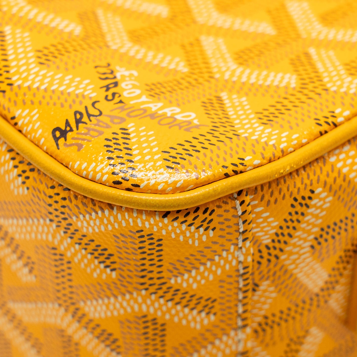 Goyard Cap Vert PM Crossbody Bag Goyardine Canvas Yellow SHW