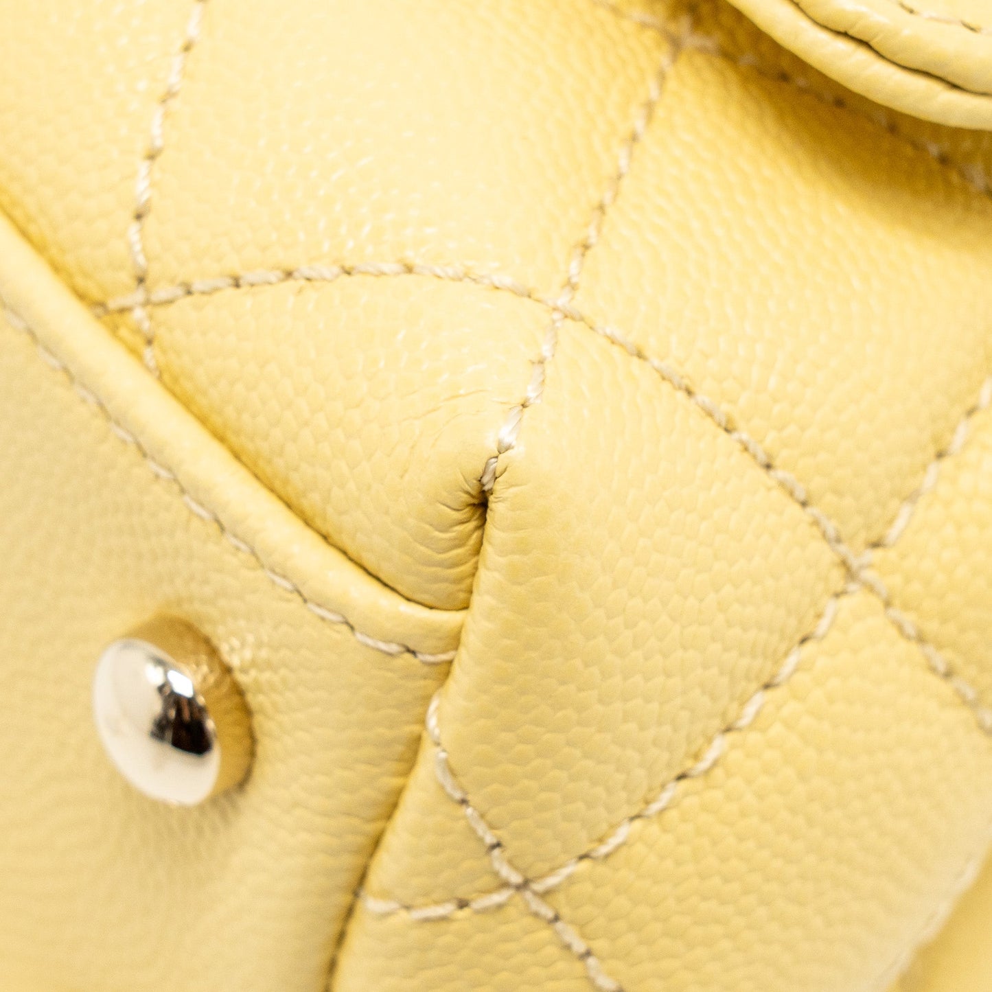 Chanel Mini Coco Handle Caviar Yellow LGHW (Microchip)