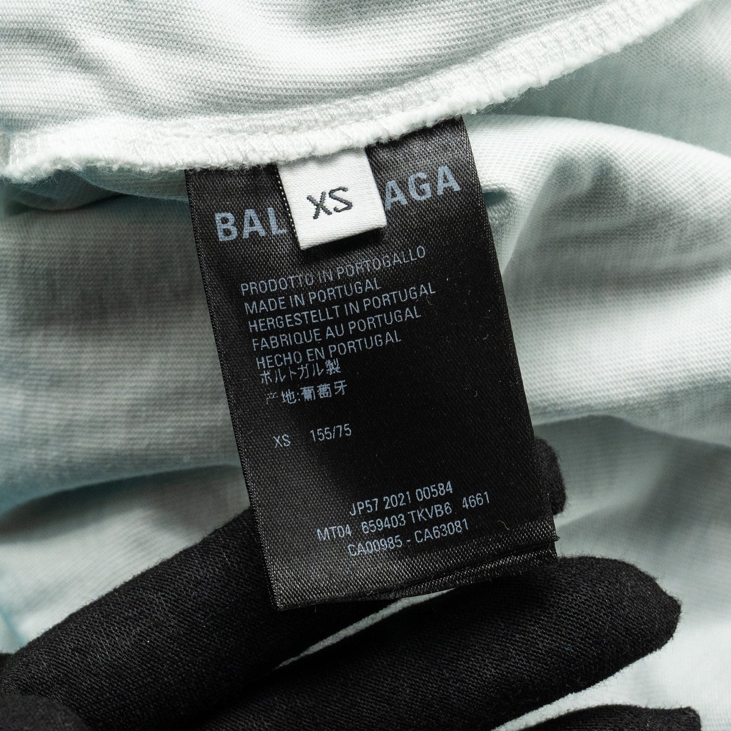 Balenciaga size XS ripped oversized logo hoodie blue