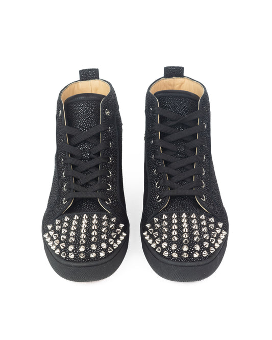 Christian Louboutin Lou Spikes Orlato Flat Suede Sneaker
