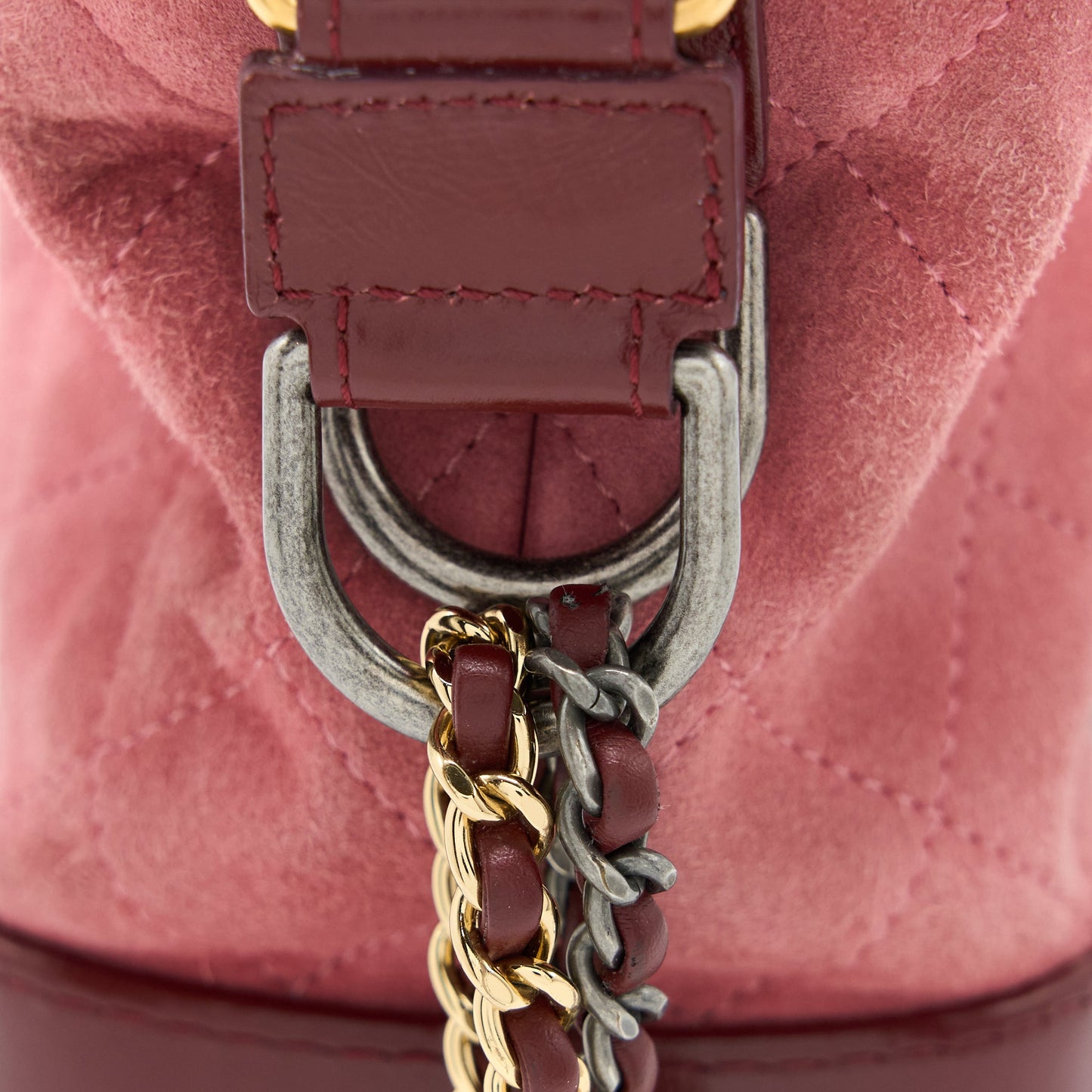 Chanel Large Gabrielle Hobo Bag Suede/Leather Pink Multicolour Hardware