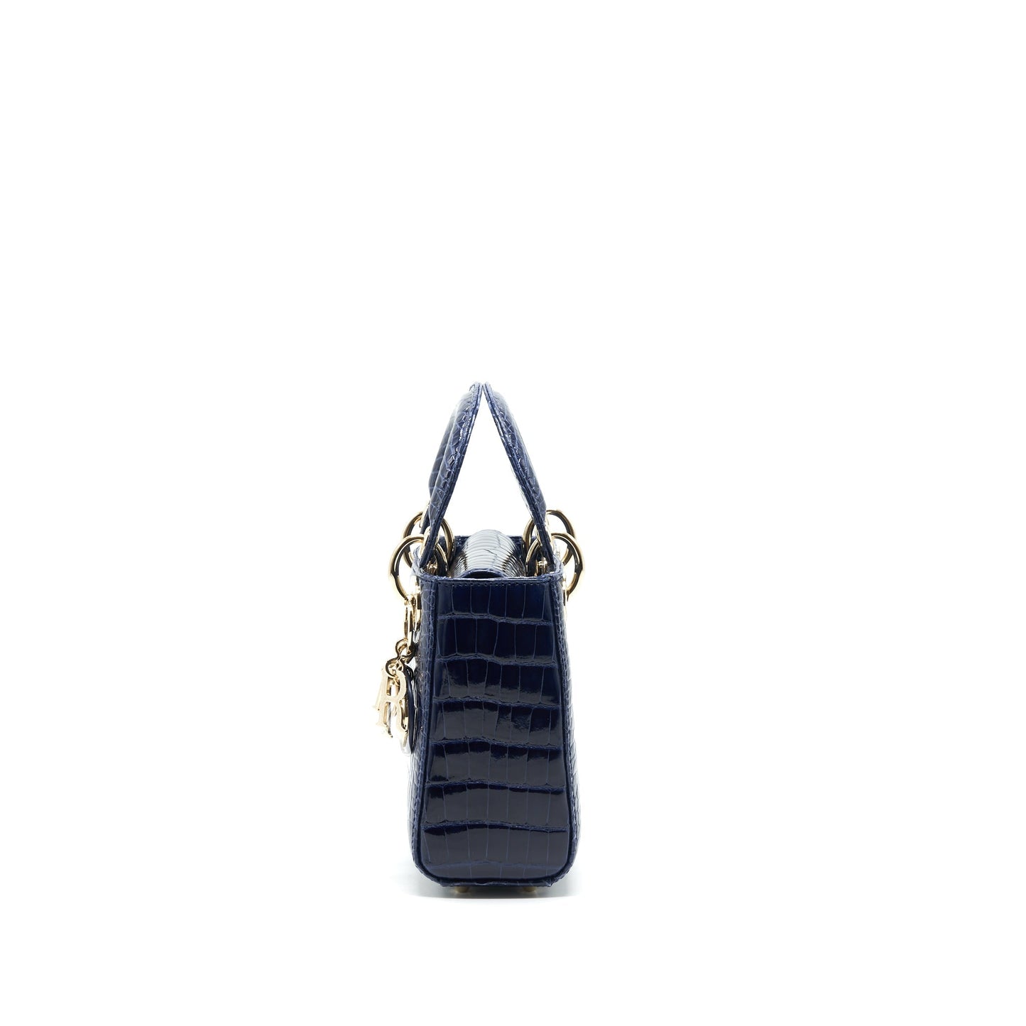 Christian Luxury Dior Mini Lady Luxury Dior Alligator Oil Blue LGHW