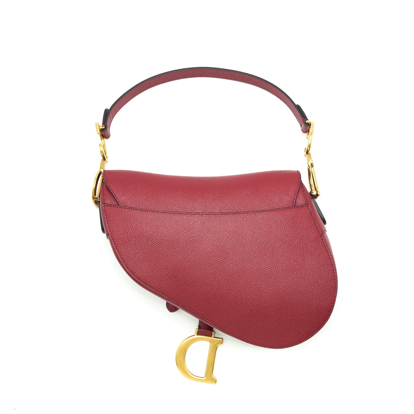Luxury Dior Medium Saddle Bag Grained Calfskin Red GHW