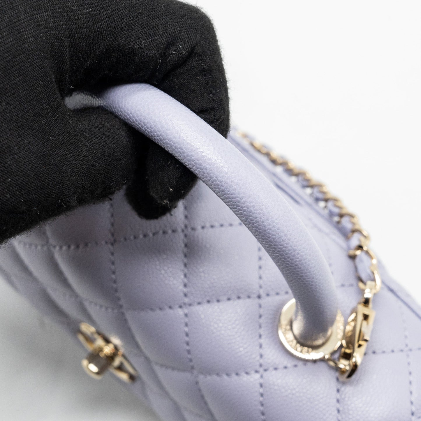 Chanel Small Coco Handle Caviar Light Purple LGHW (Microchip)