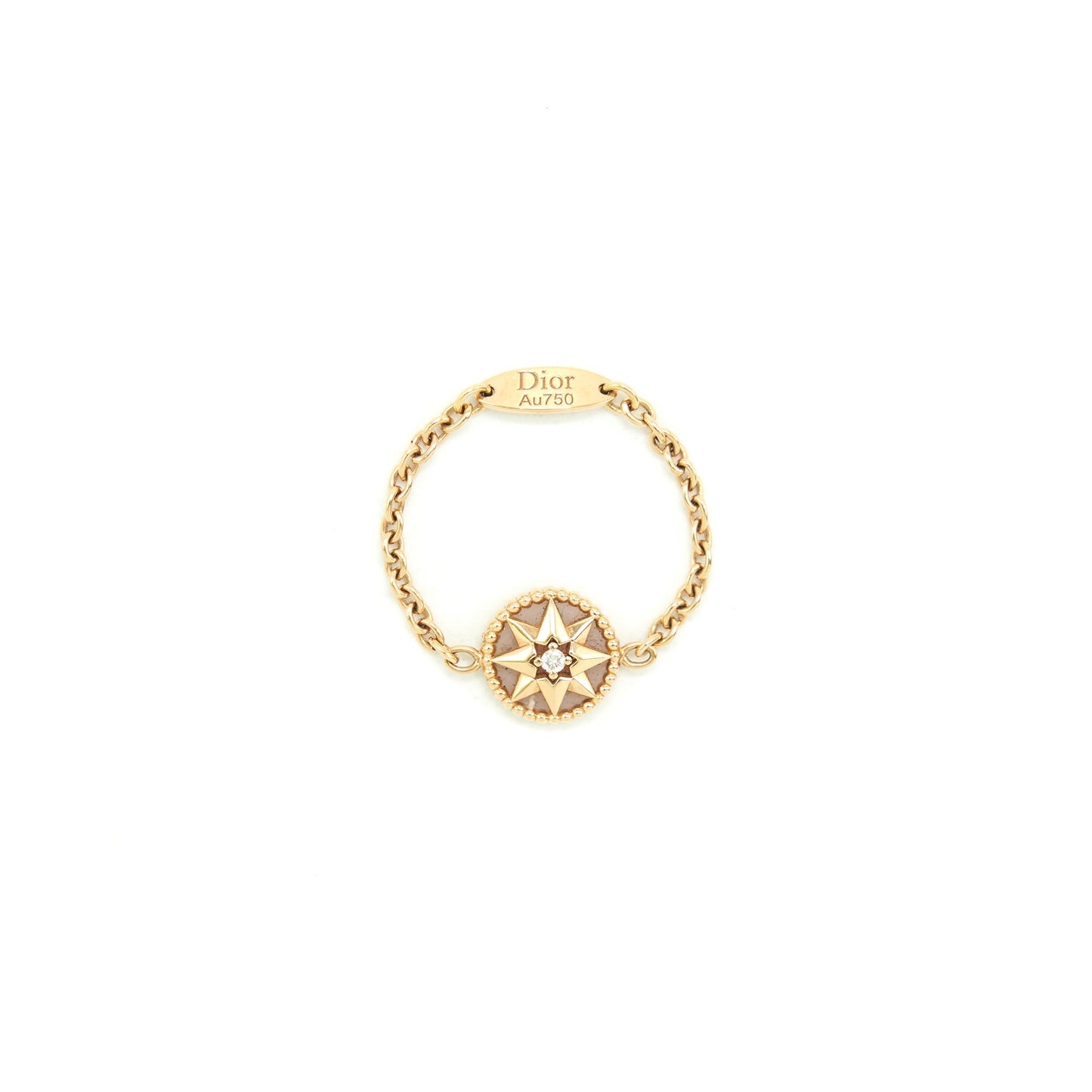 Luxury Dior size 50 Rose Des Vents Ring XS, Rose Gold, Dimond and Pink Opal