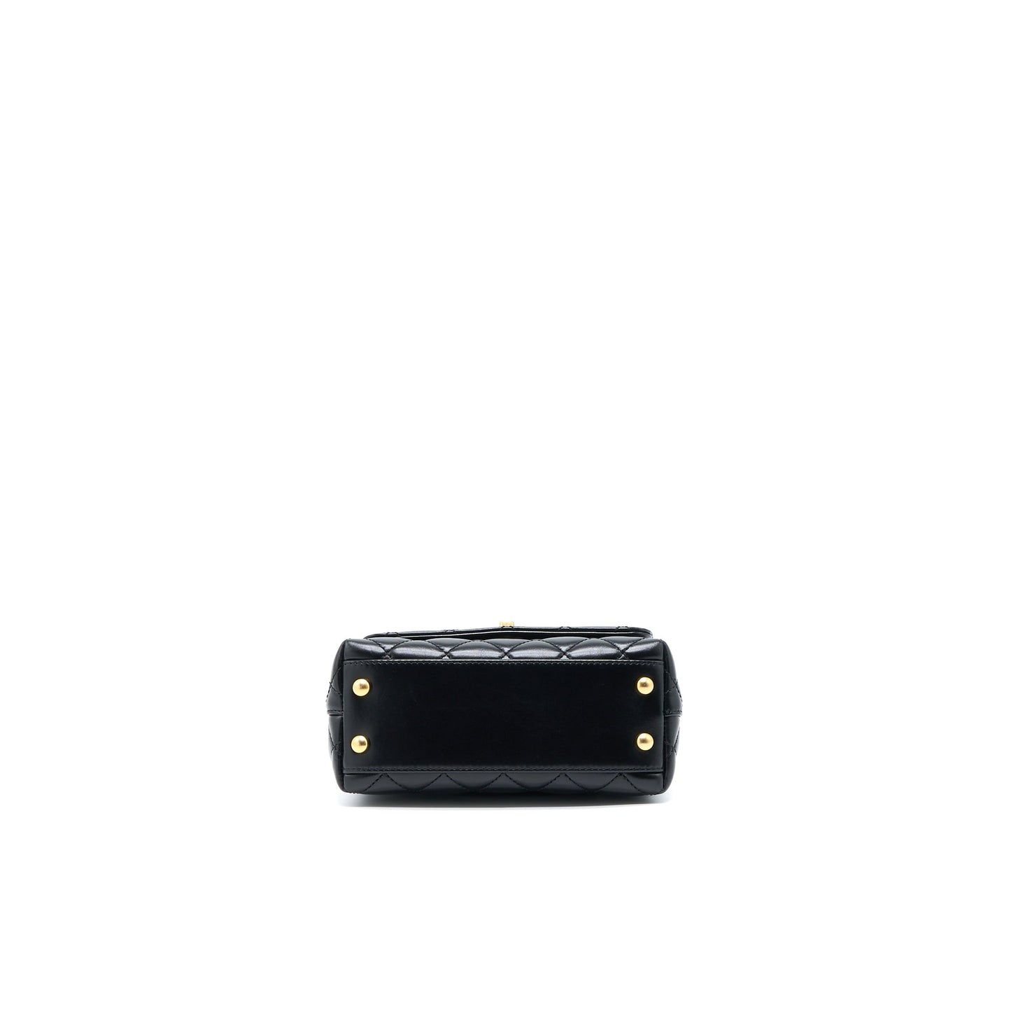 Chanel 22A Mini Coco Handle with Detailed Letter Handle Calfskin Black Brushed GHW (Microchip)