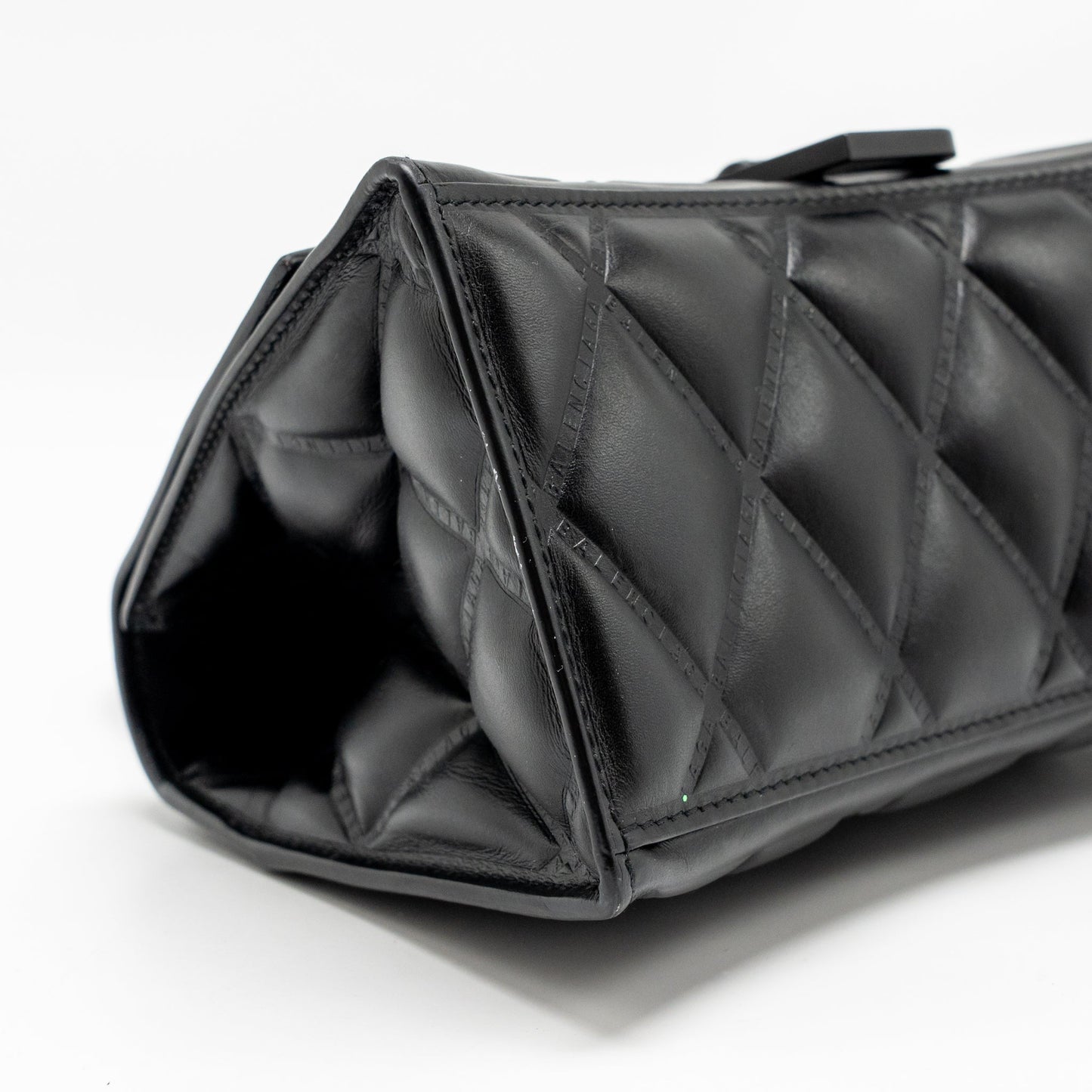 Balenciaga Small Hourglass Bag Quilted Calfskin So Black