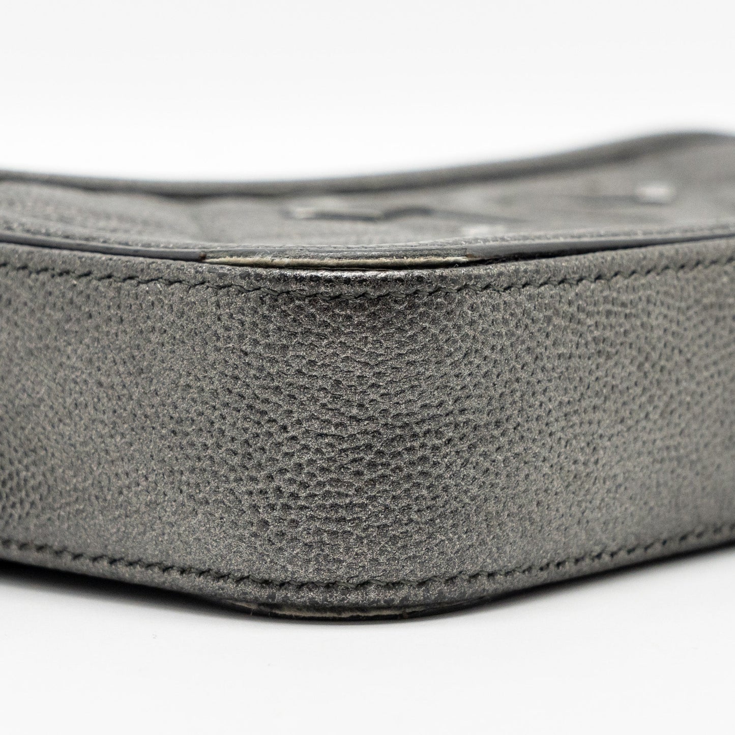 Chanel CC Filigree Double Zip Clutch with Chain Caviar Grey SHW