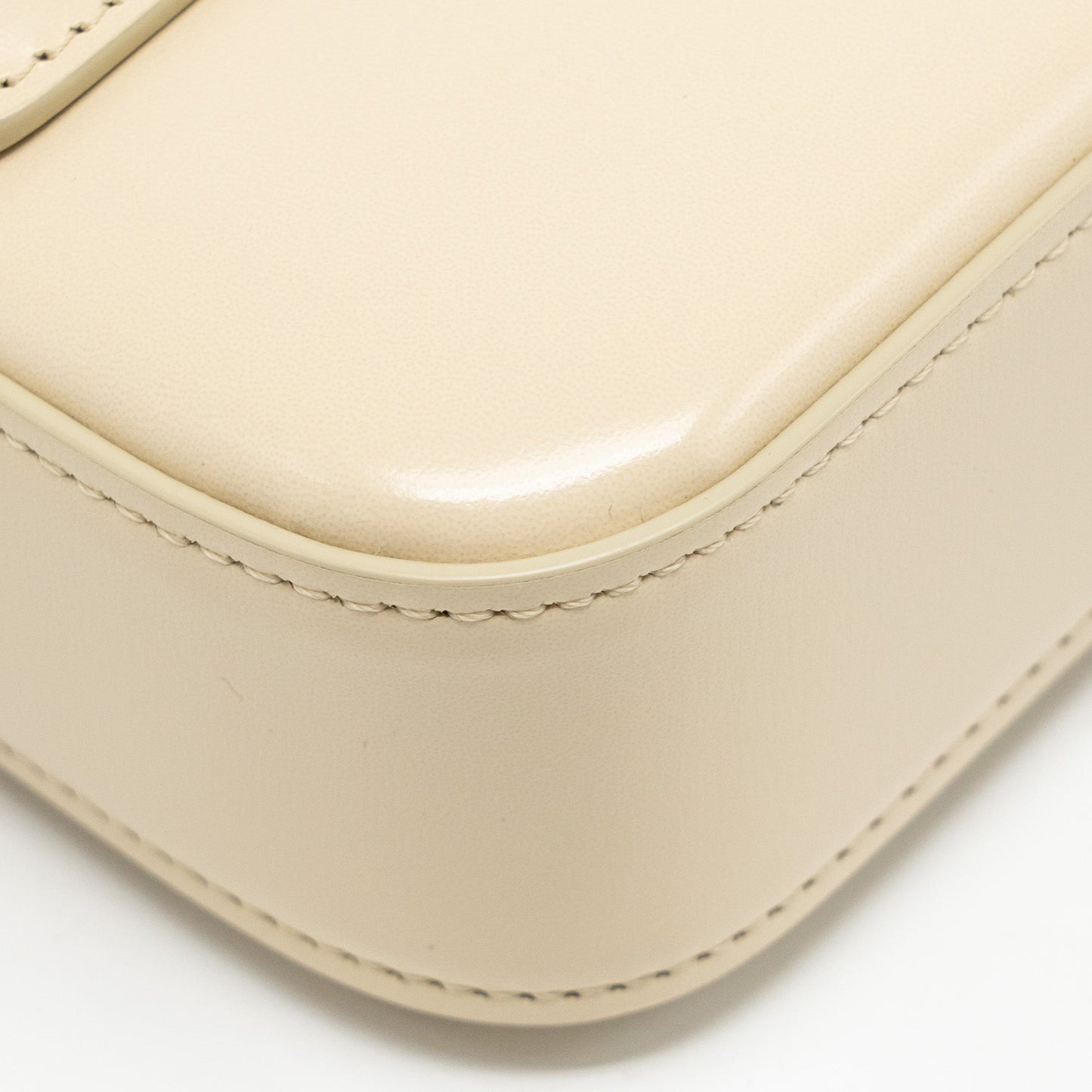 Celine Triomphe Shouder Bag Shiny Calfskin Ivory GHW