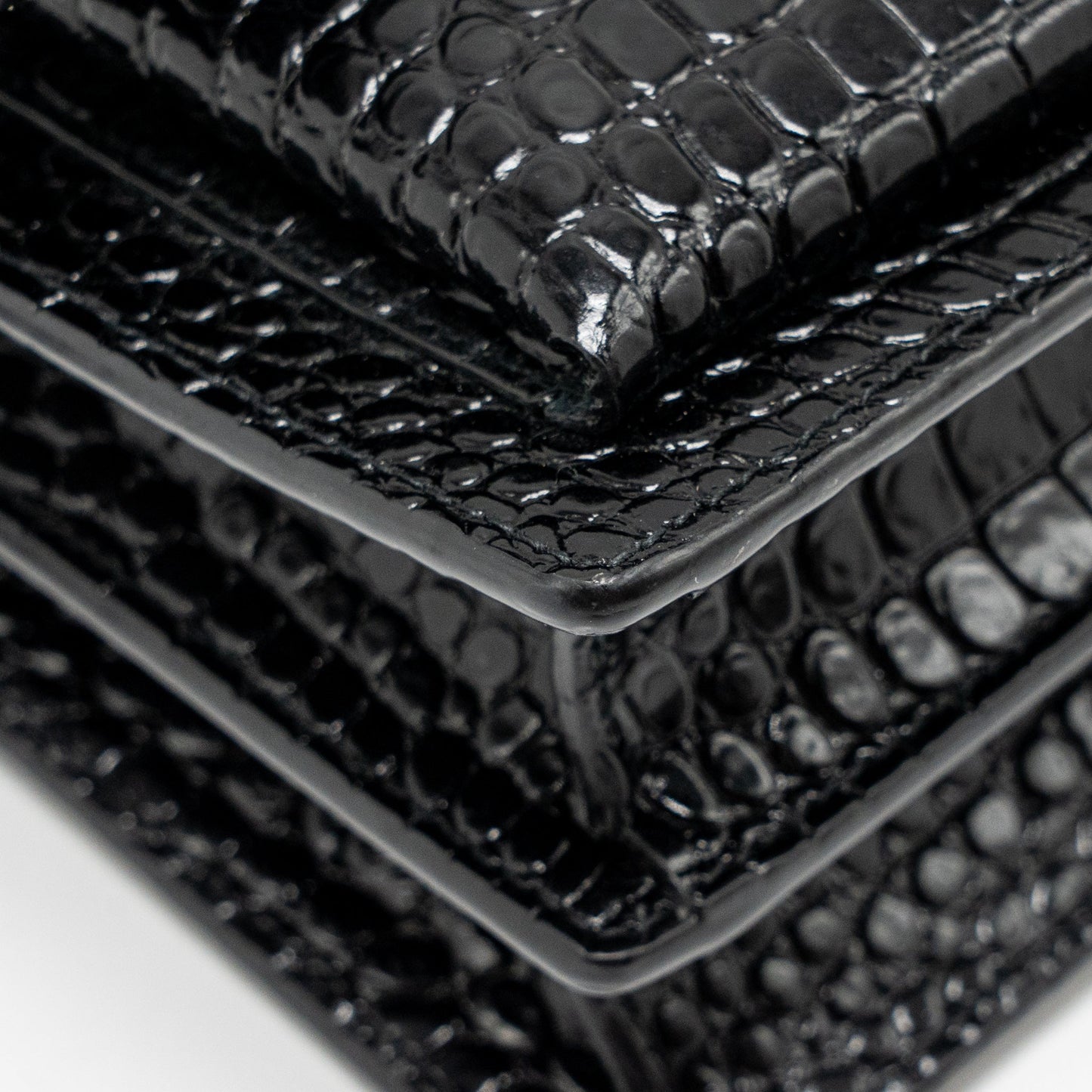 Saint Laurent/YSL Sunset Medium Crocodile-Embossed Calfskin Black GHW