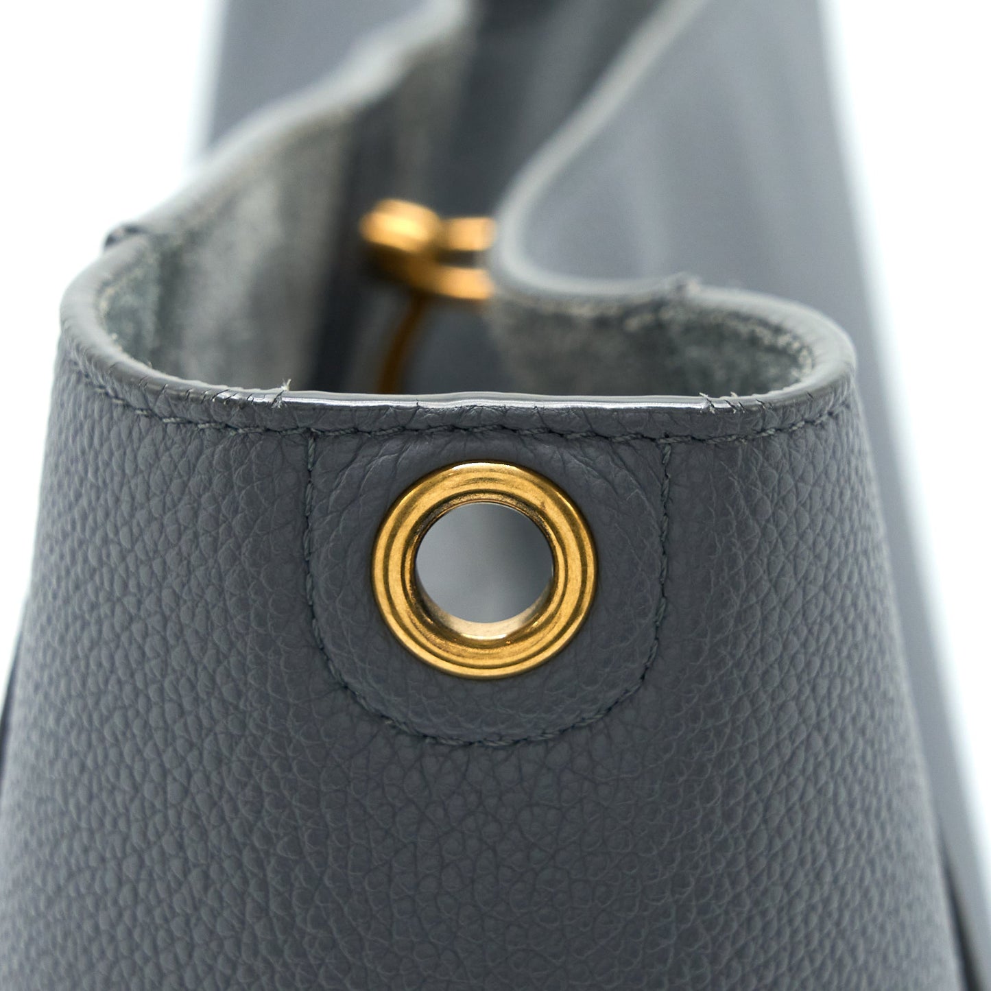 Celine Sangle Bucket Bag Calfskin Grey GHW