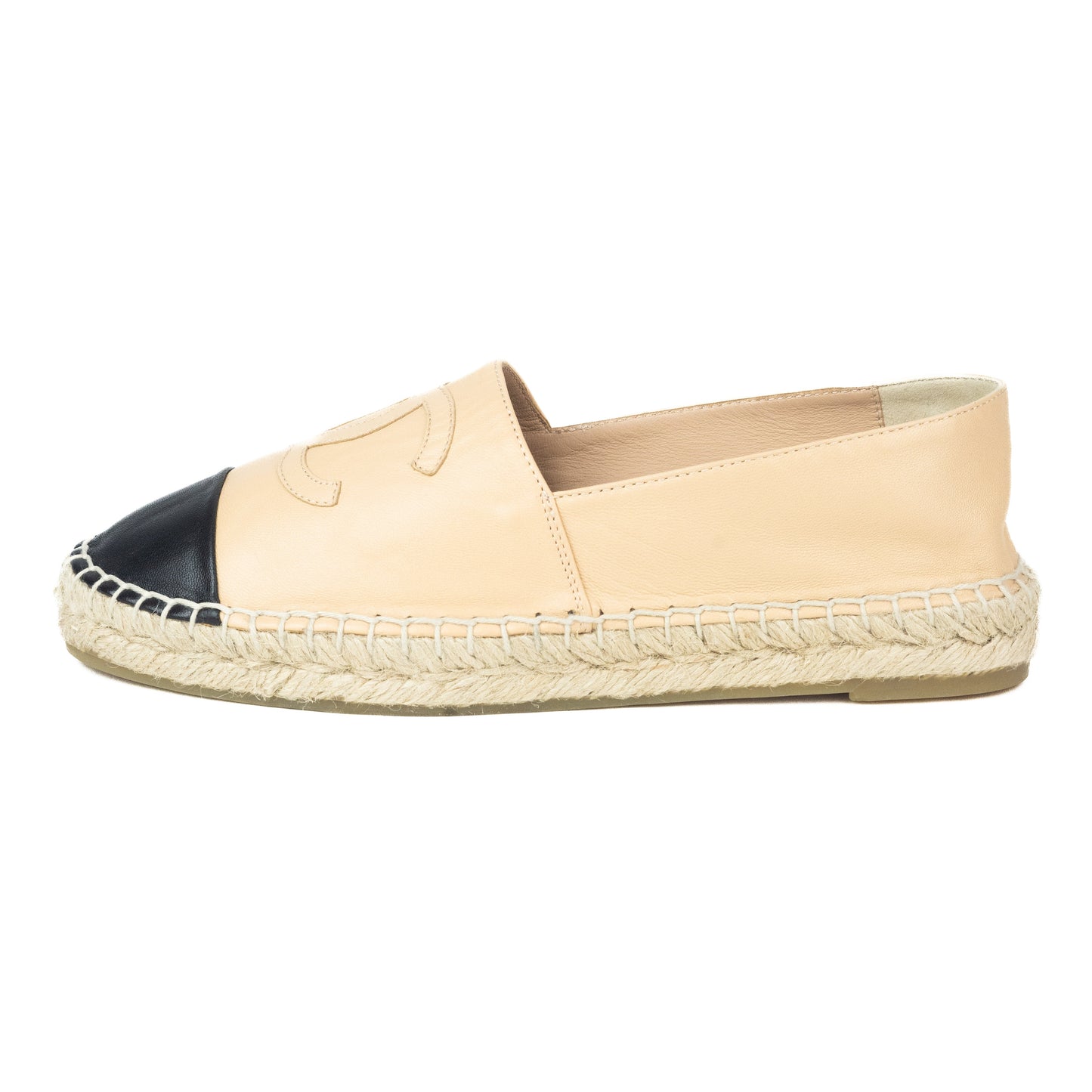 Chanel Lambskin CC Espadrilles nude