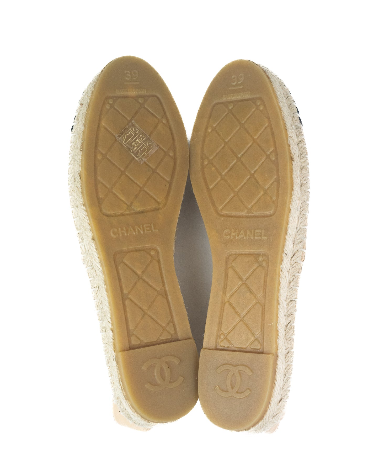 Chanel Lambskin CC Espadrilles nude
