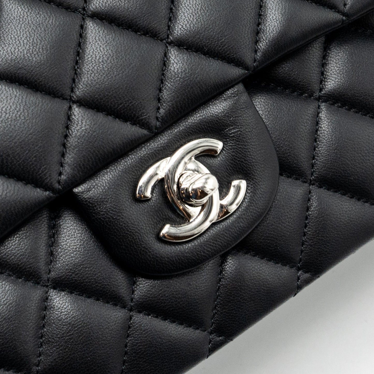 Chanel Medium Classic Double Flap Bag Lambskin Black SHW
