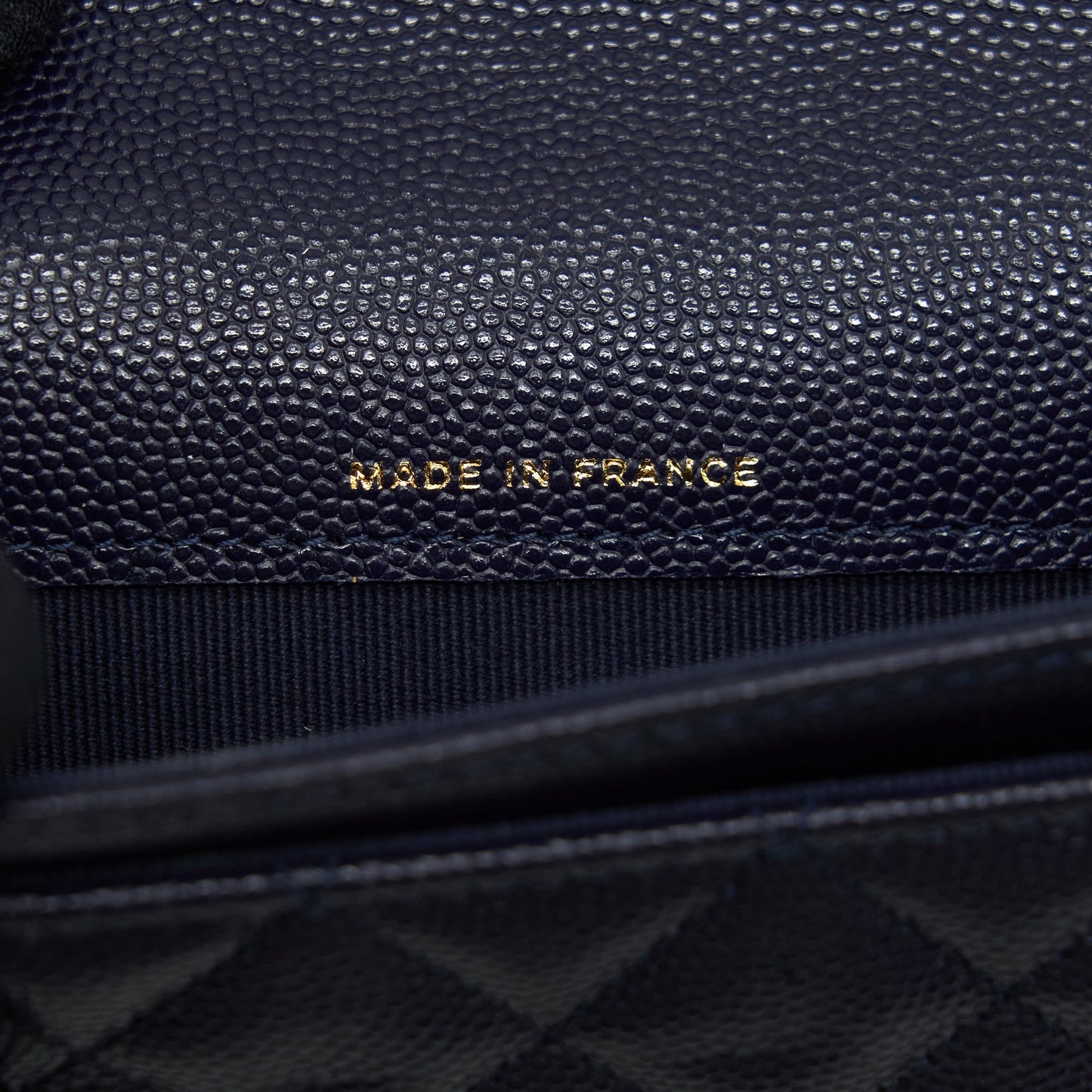Chanel Classic Flap Card holder Caviar Navy LGHW