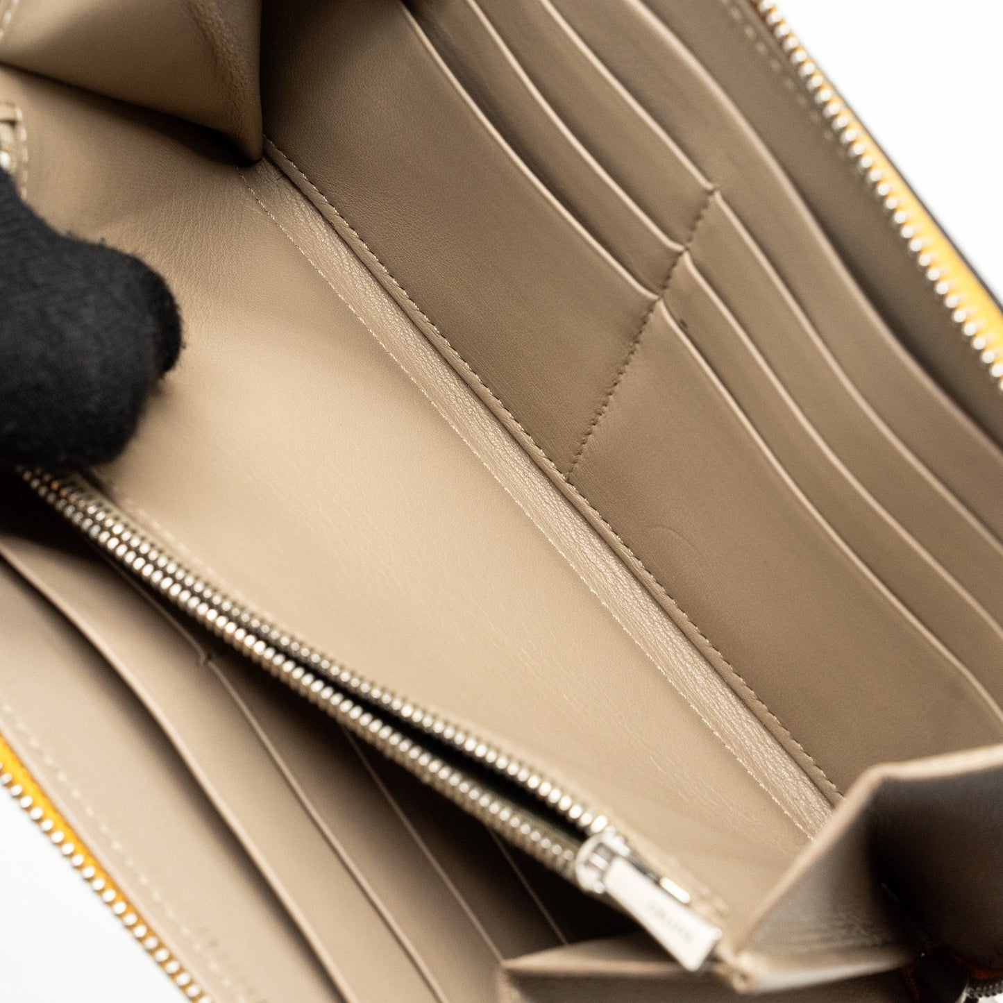 Celine zip long wallet calfskin yellow SHW