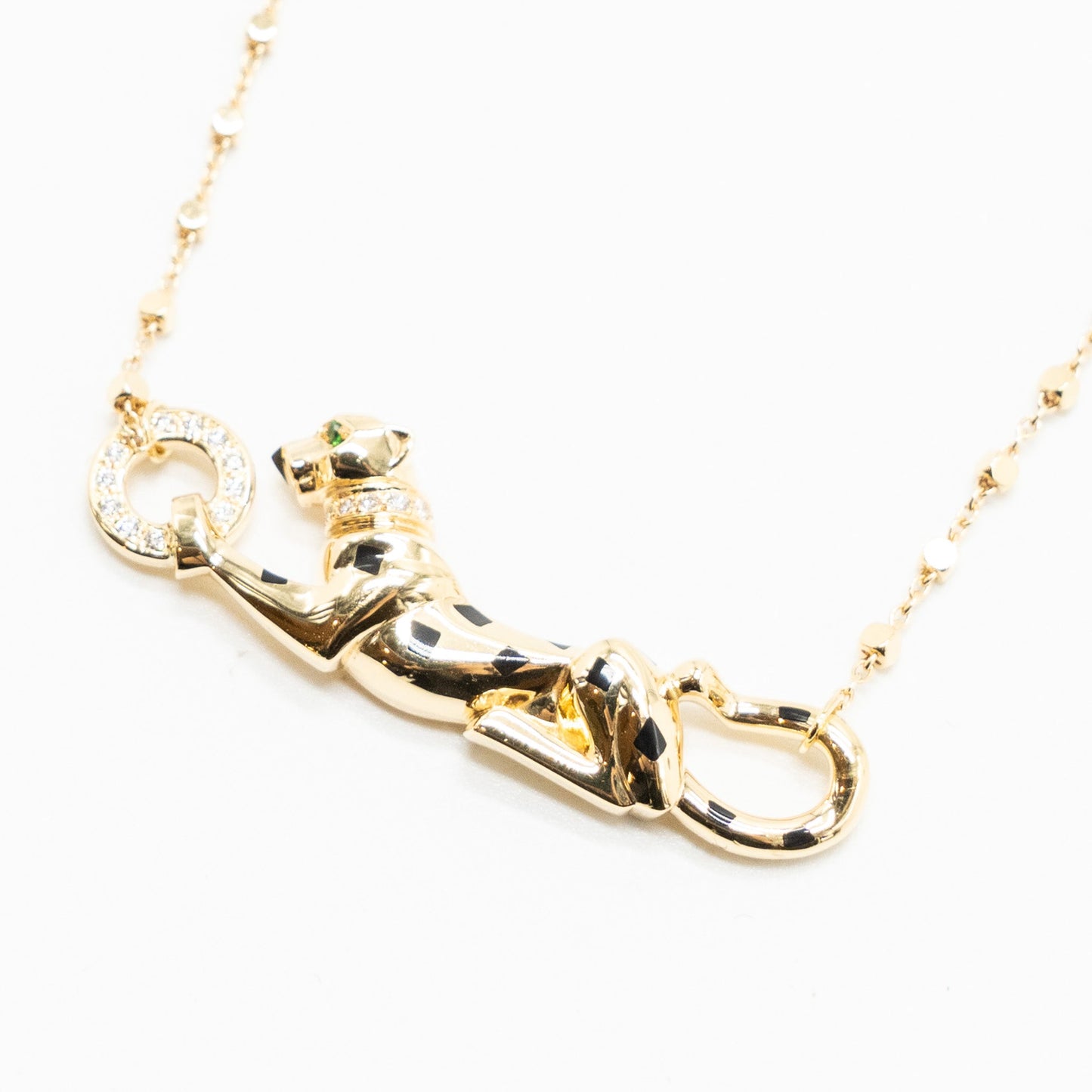 Cartier Panthere De Cartier Necklace Tsavorite Garnets Yellow Gold, Diamonds