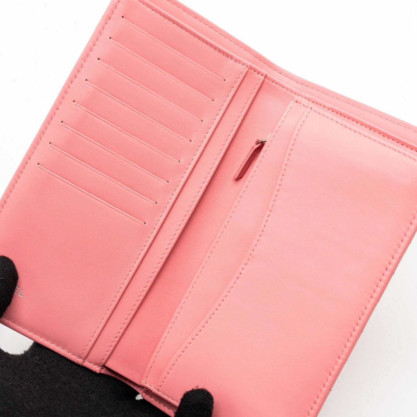 Chanel quilted long wallet patent leather pink SHW