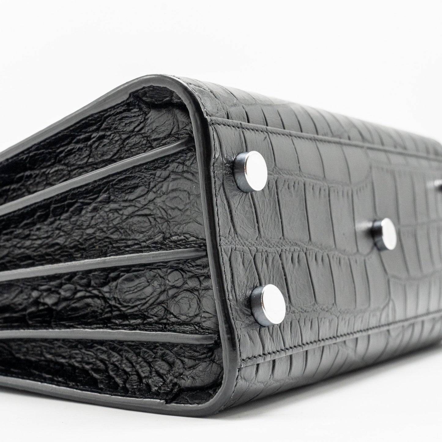 Saint Laurent Nano Sac De jour croc embossed calfskin black SHW