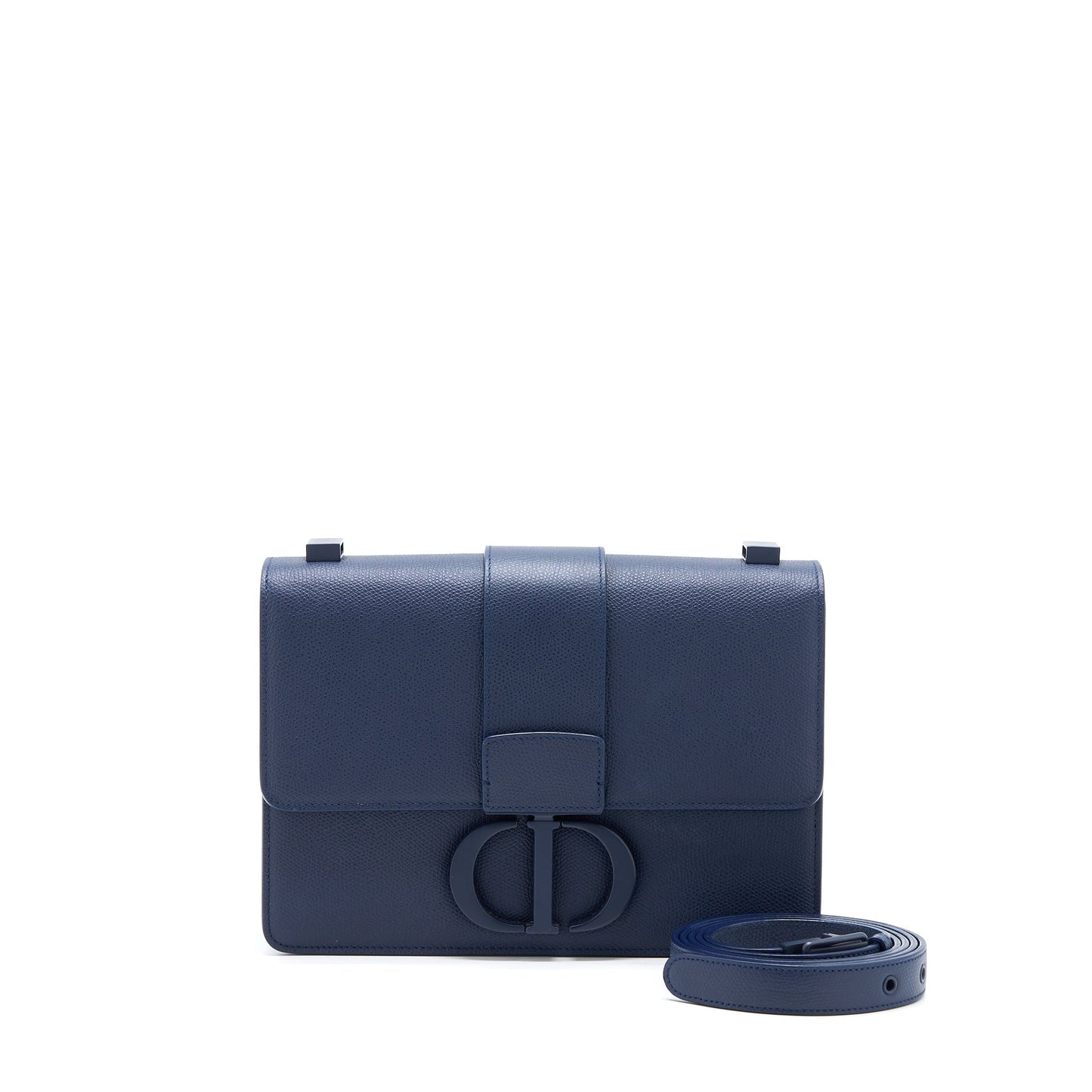Luxury Dior Montaigne 30 Calfskin Navy With Black Hardware